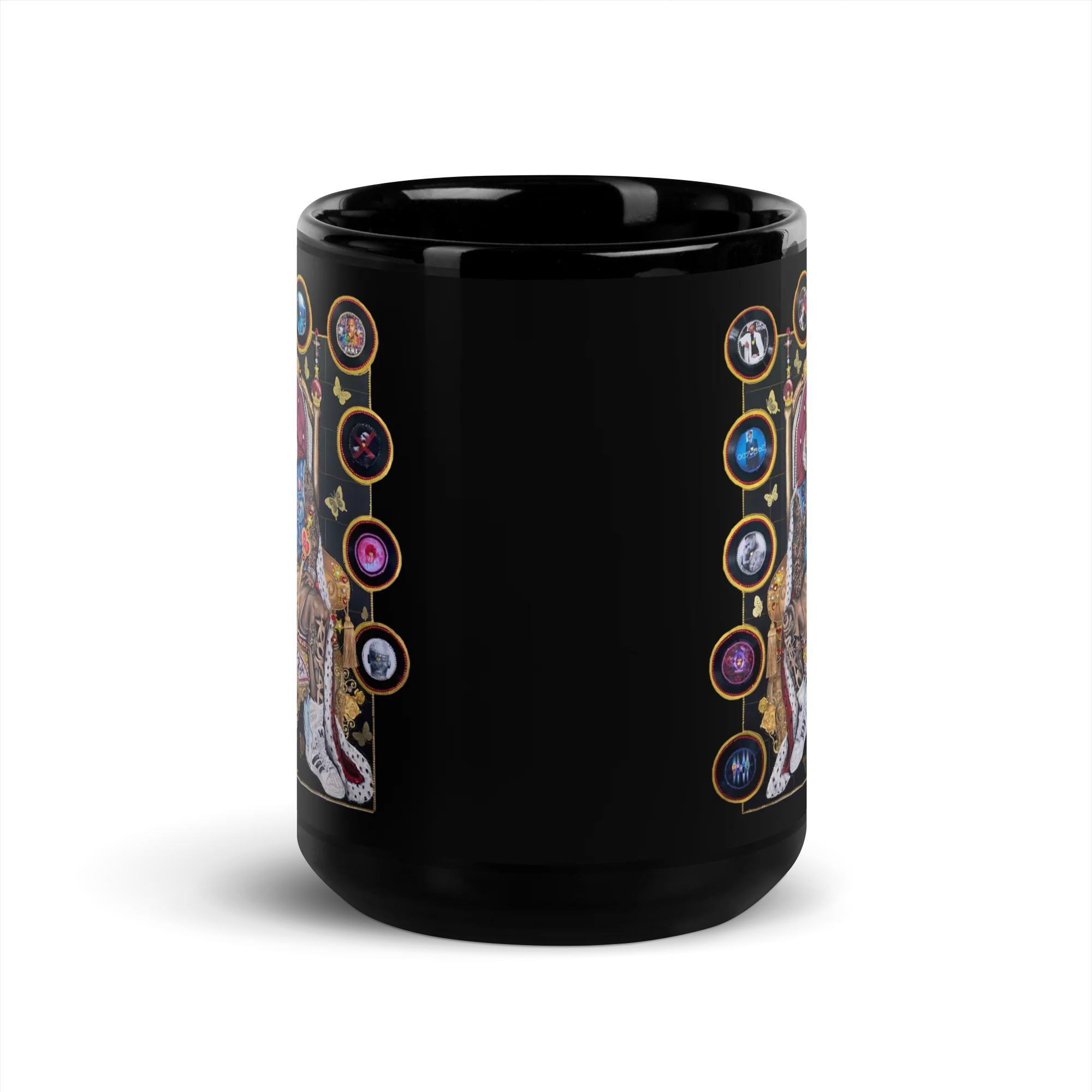 "20 YEARS OF CHRIS BROWN" BY ERICA KRISSY Black Glossy Mug - Image 5