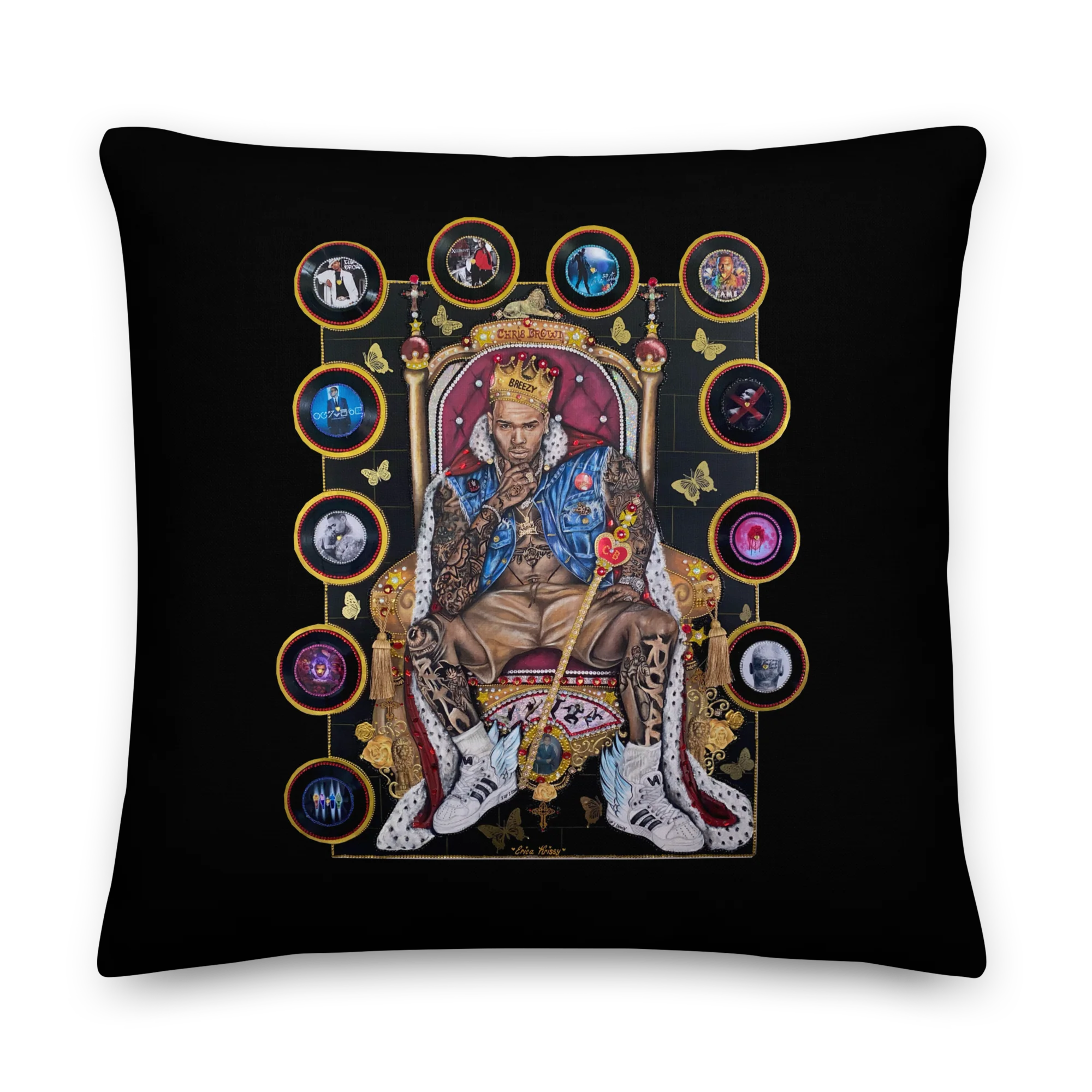 "20 YEARS OF CHRIS BROWN" BY ERICA KRISSY Premium Pillow - Image 3