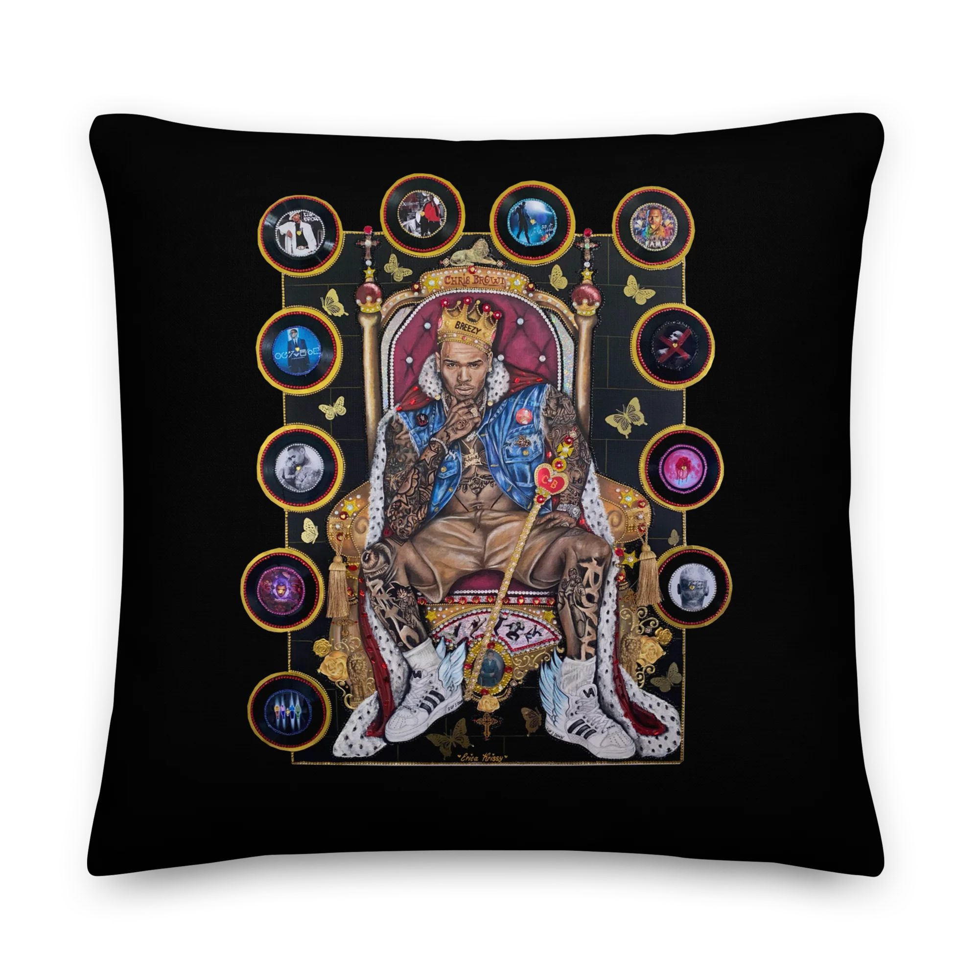 "20 YEARS OF CHRIS BROWN" BY ERICA KRISSY Premium Pillow - Image 4