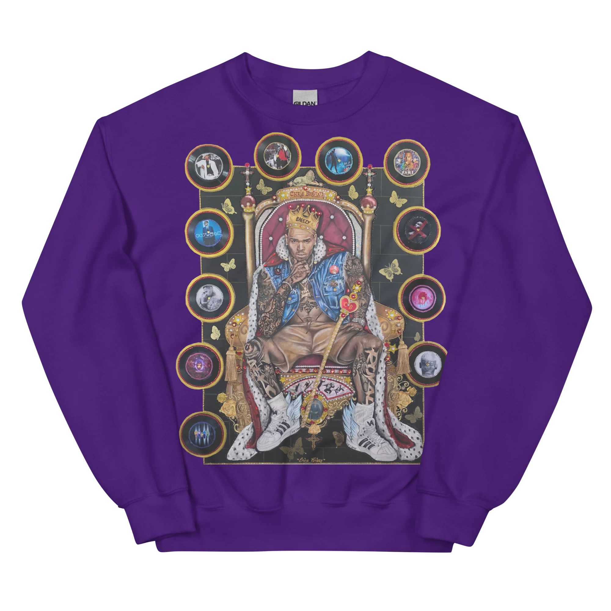 "20 YEARS OF CHRIS BROWN" BY ERICA KRISSY UNISEX SWEATSHIRT - Image 3