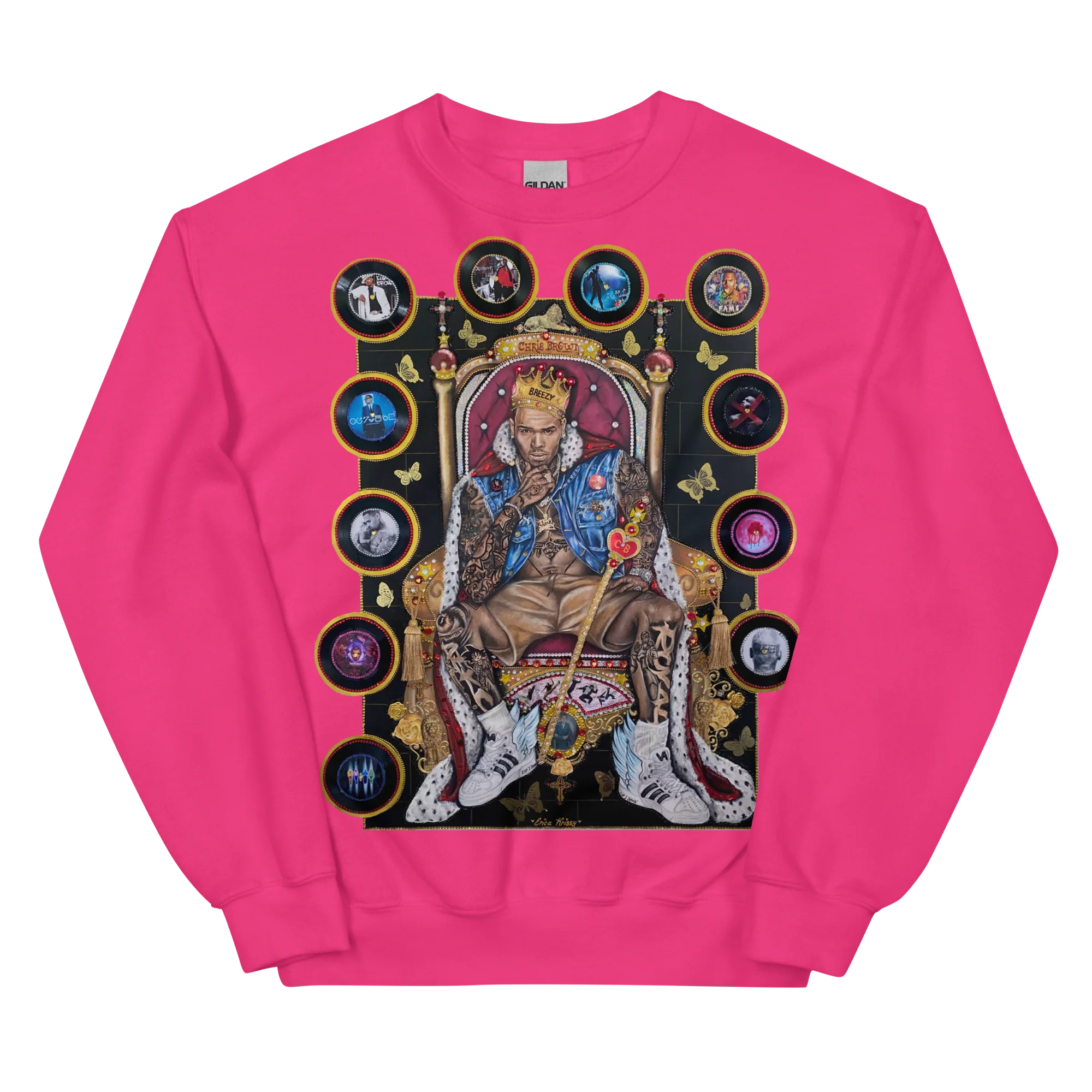 "20 YEARS OF CHRIS BROWN" BY ERICA KRISSY UNISEX SWEATSHIRT - Image 7