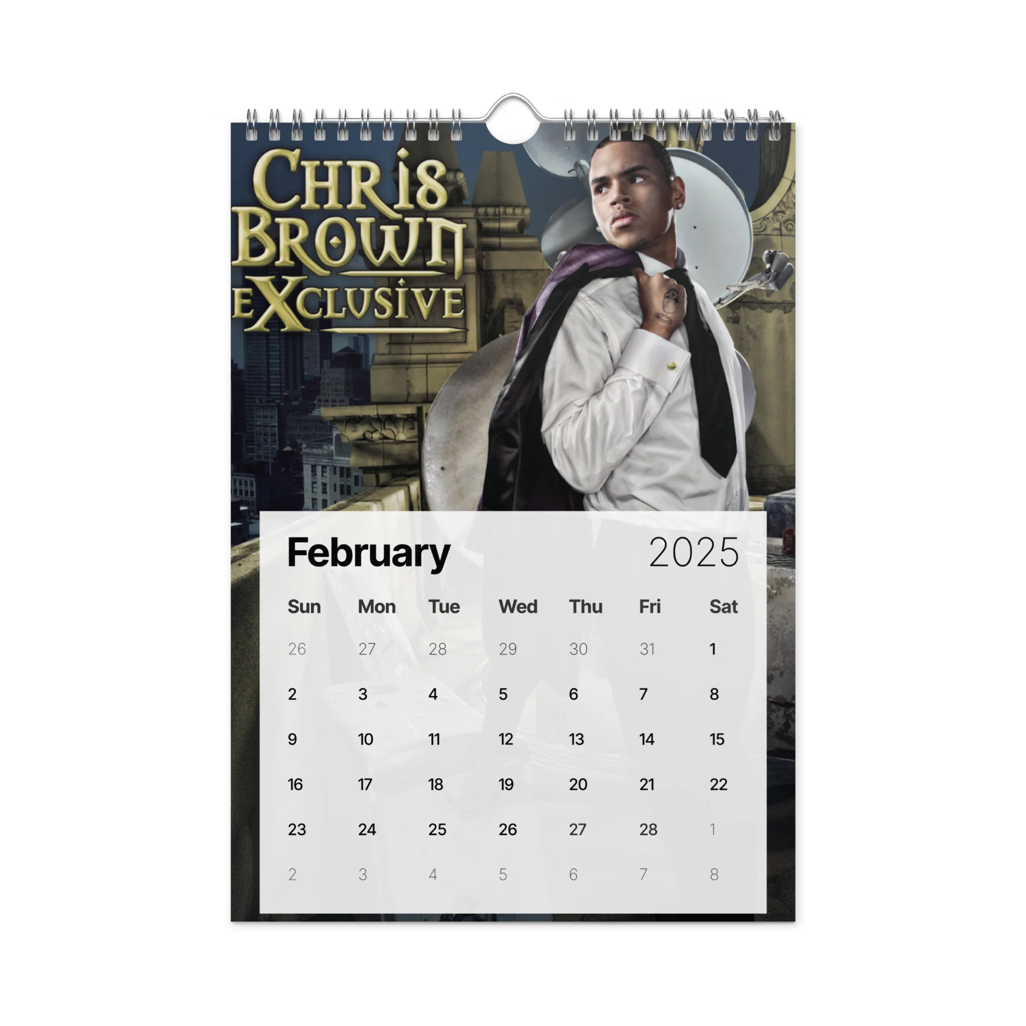 "20 YEARS OF CHRIS BROWN" BY ERICA KRISSY Wall Calendar (2025) - Image 3