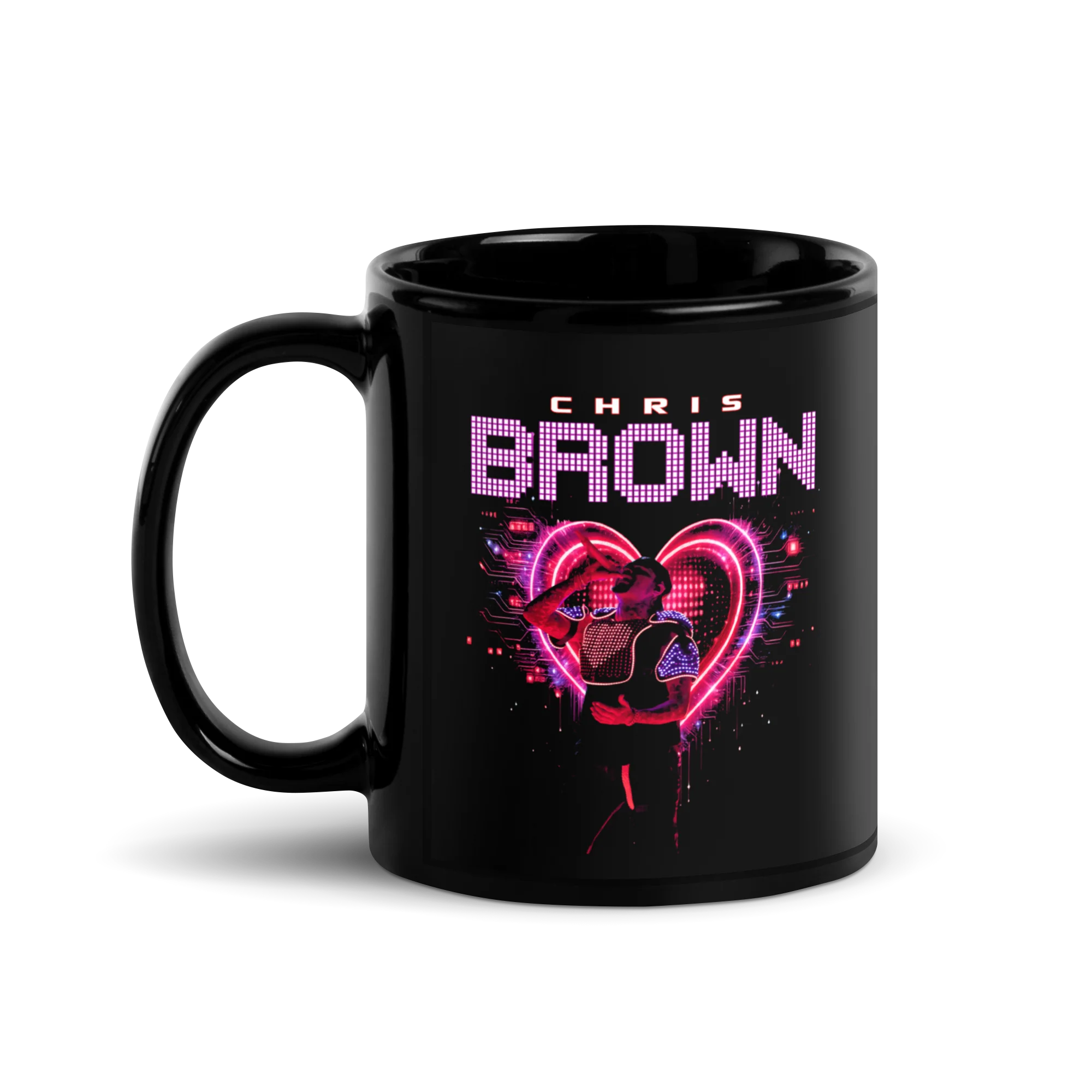 DIGITAL LOVE Black Glossy Mug - Image 2