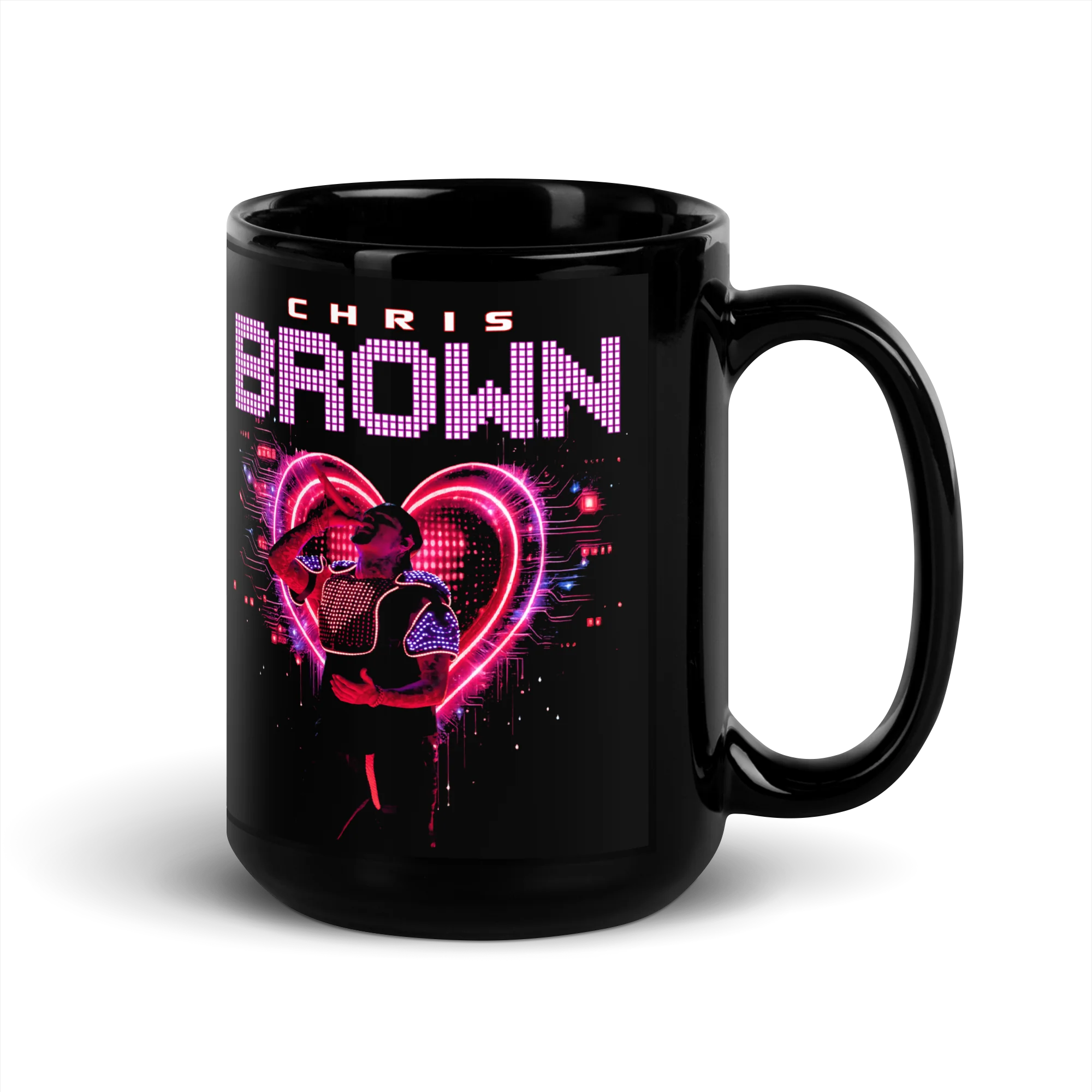 DIGITAL LOVE Black Glossy Mug - Image 4