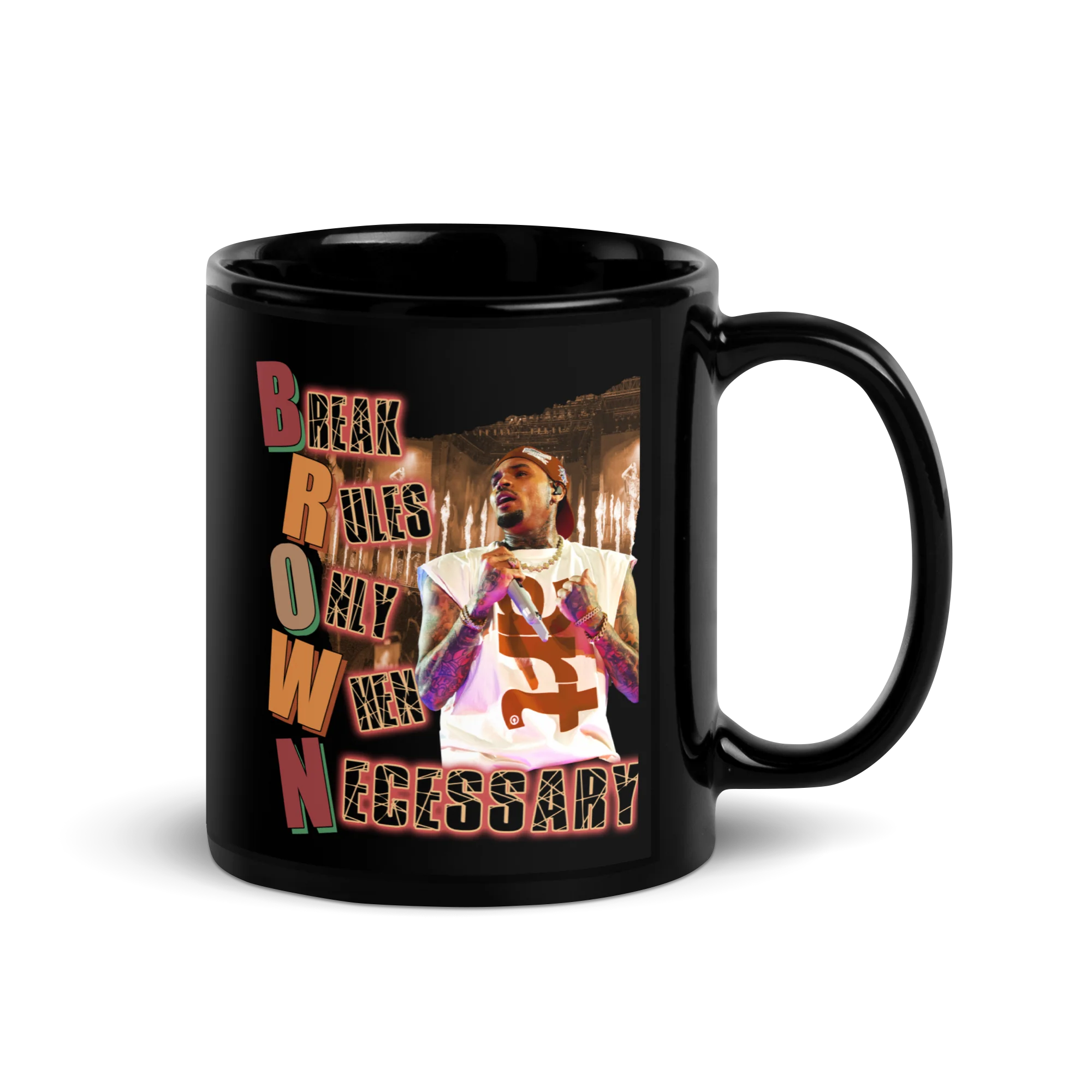 BREAK RULES Black Glossy Mug