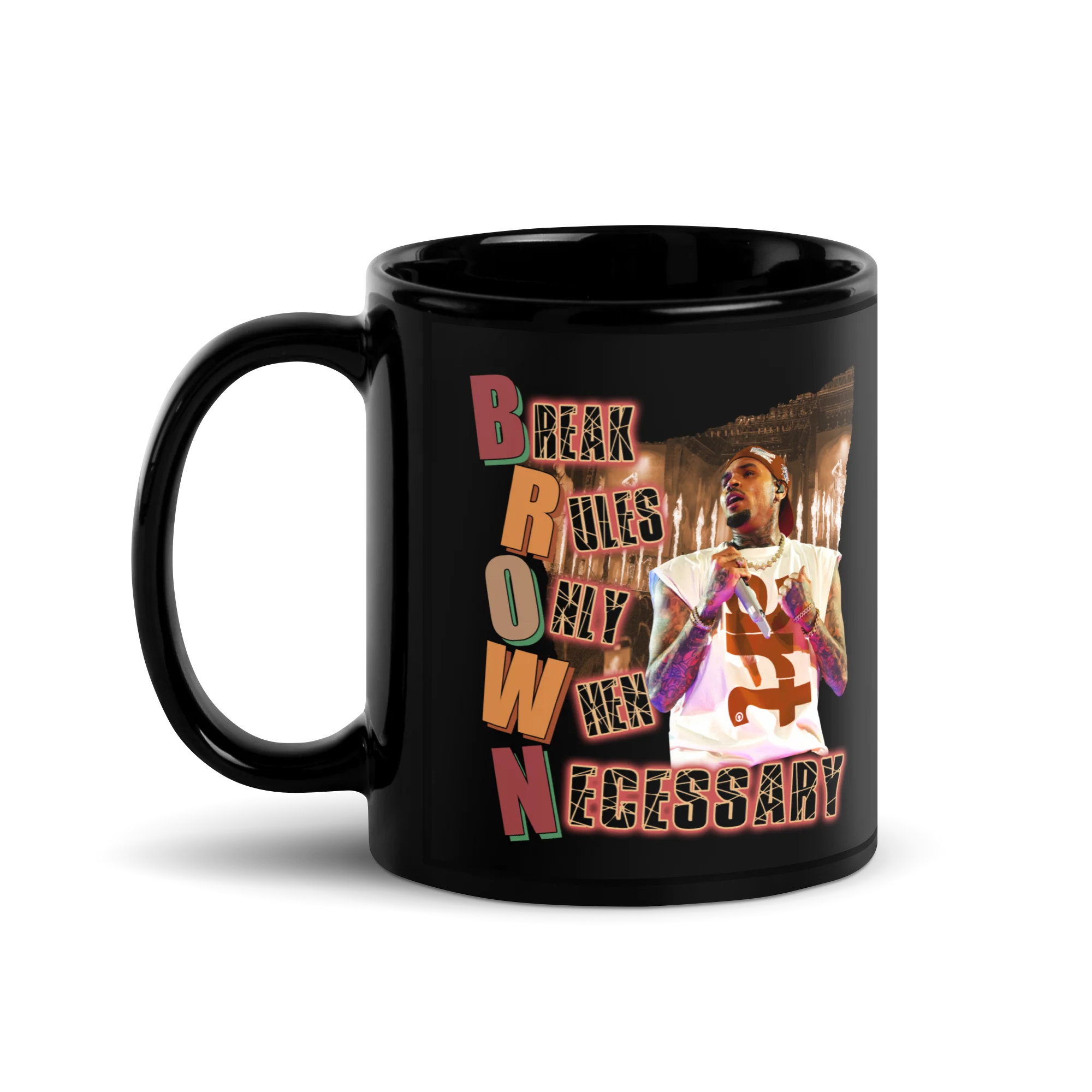 BREAK RULES Black Glossy Mug - Image 2