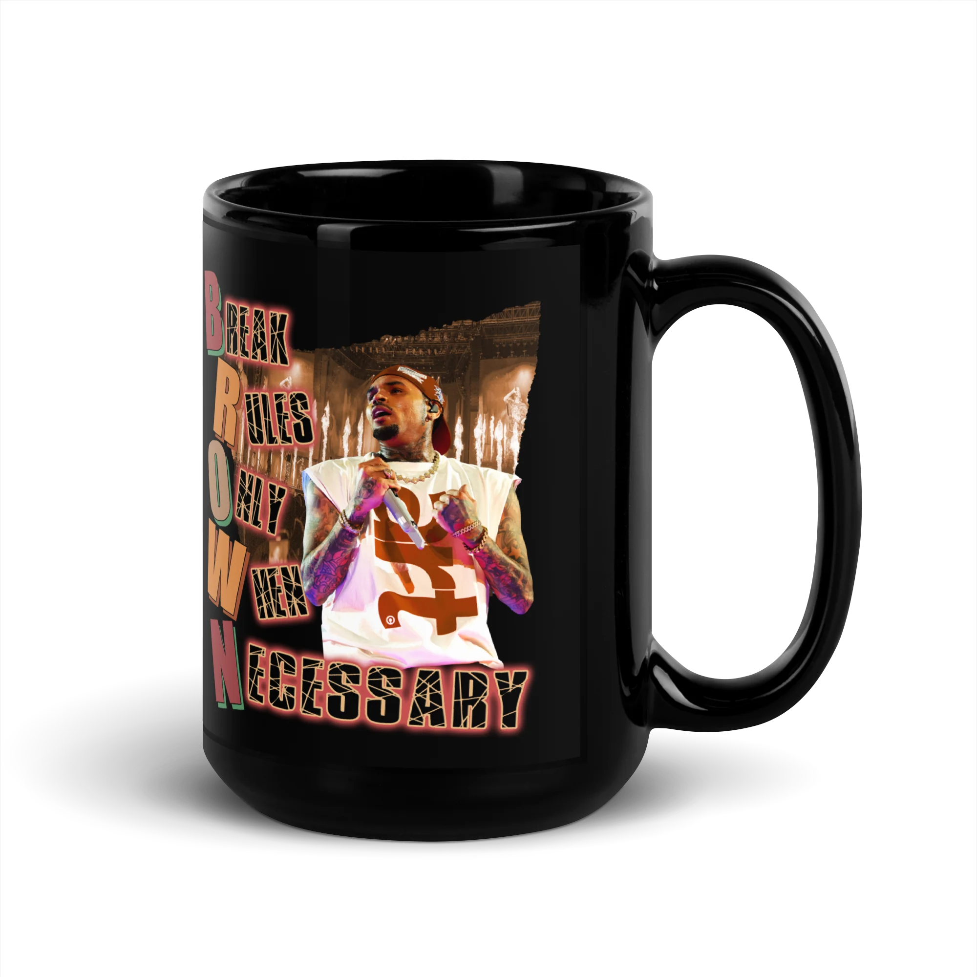 BREAK RULES Black Glossy Mug - Image 5
