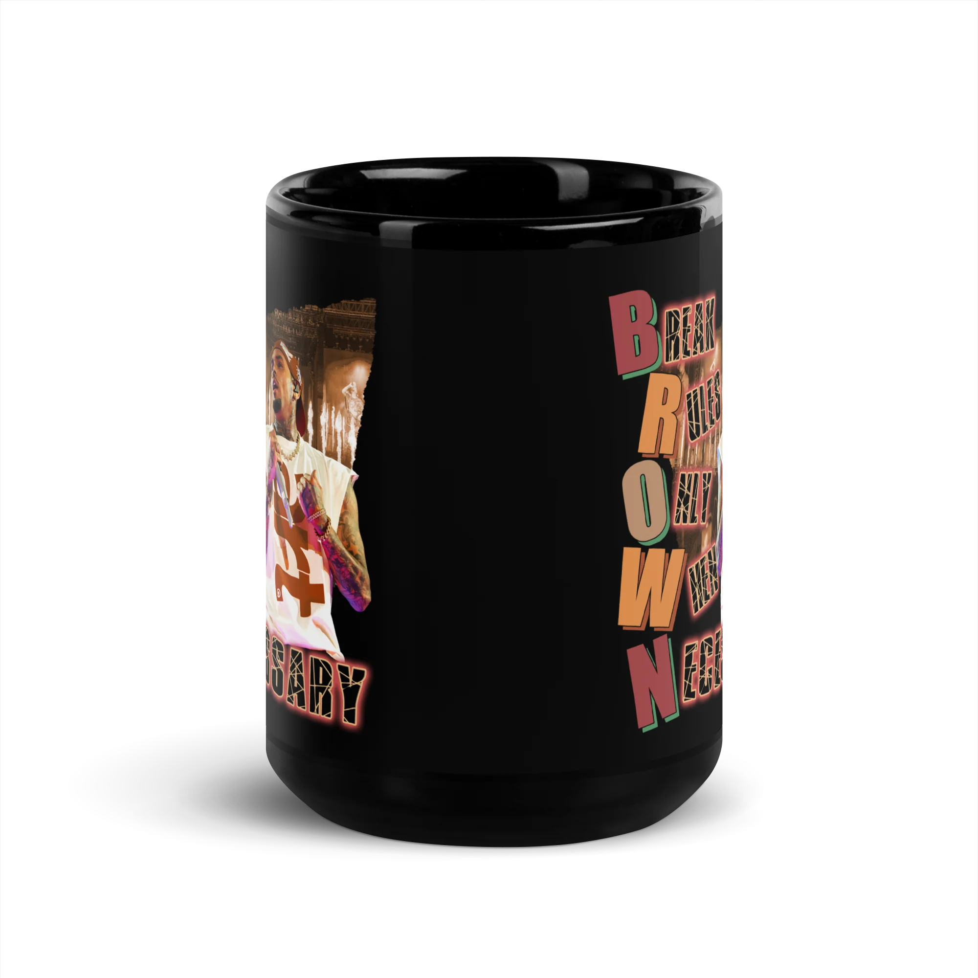 BREAK RULES Black Glossy Mug - Image 6