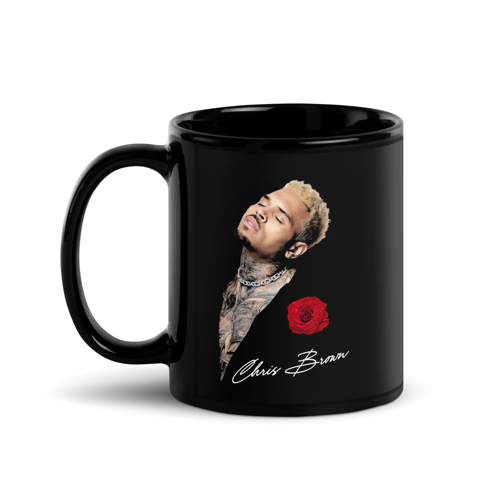 BREEZY ROSE Black Glossy Mug