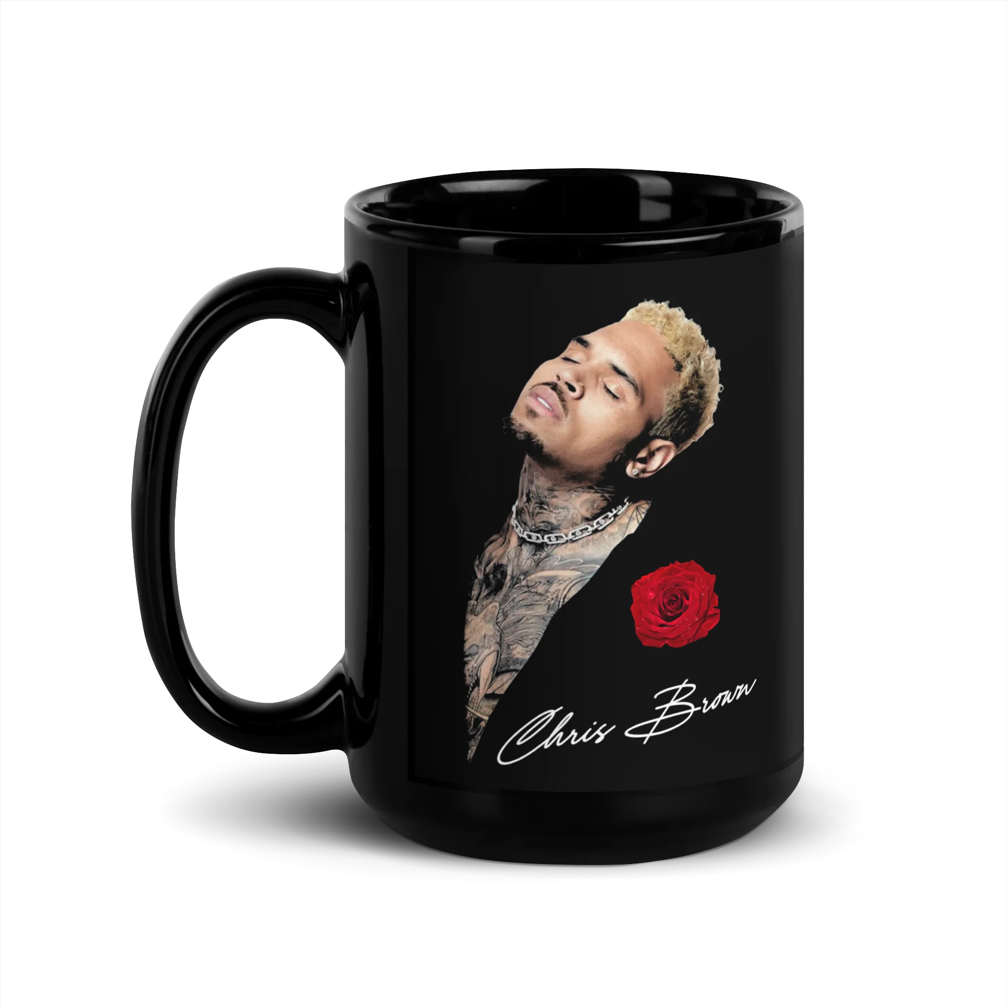 BREEZY ROSE Black Glossy Mug - Image 4