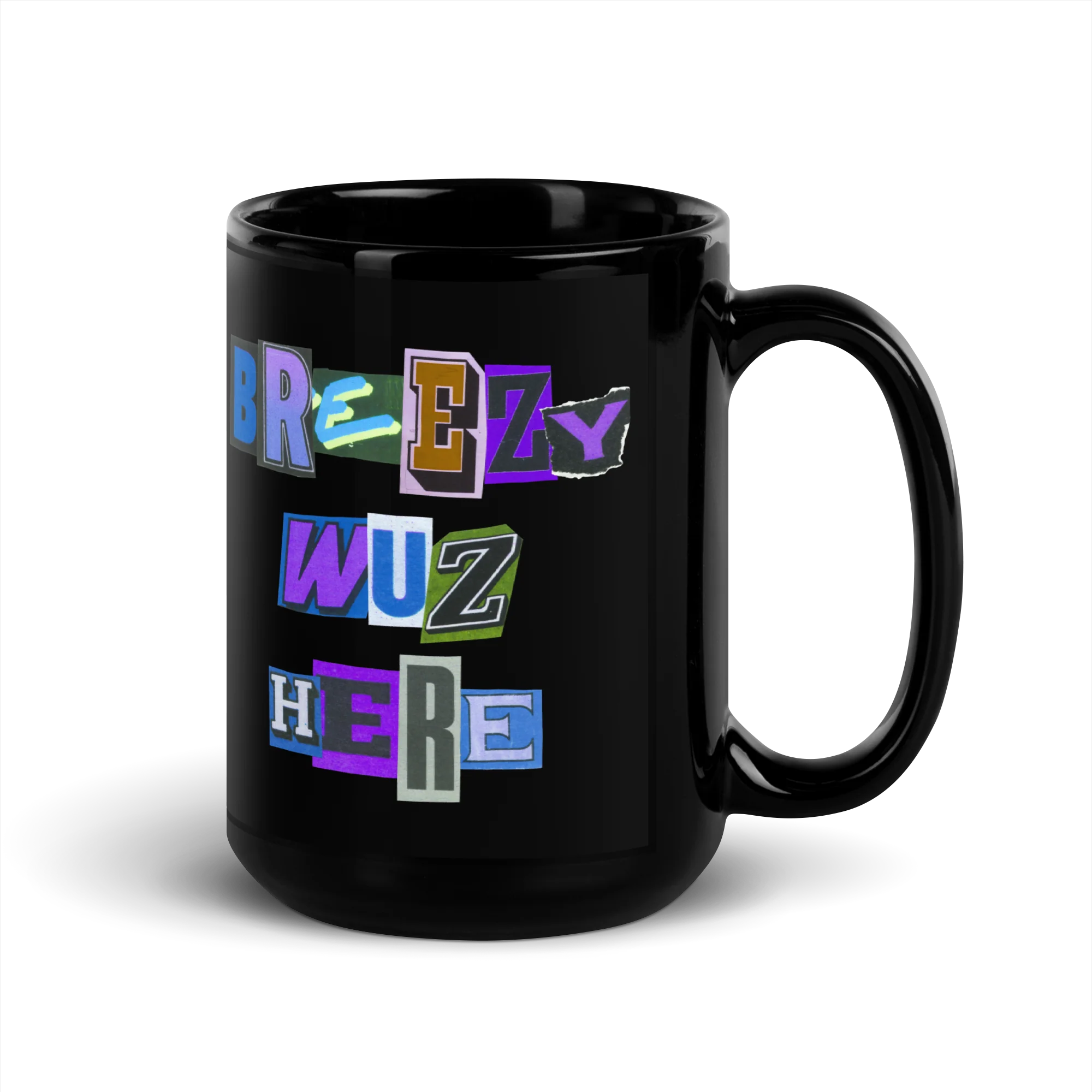 BREEZY WUZ HERE BLACK MUG - Image 4
