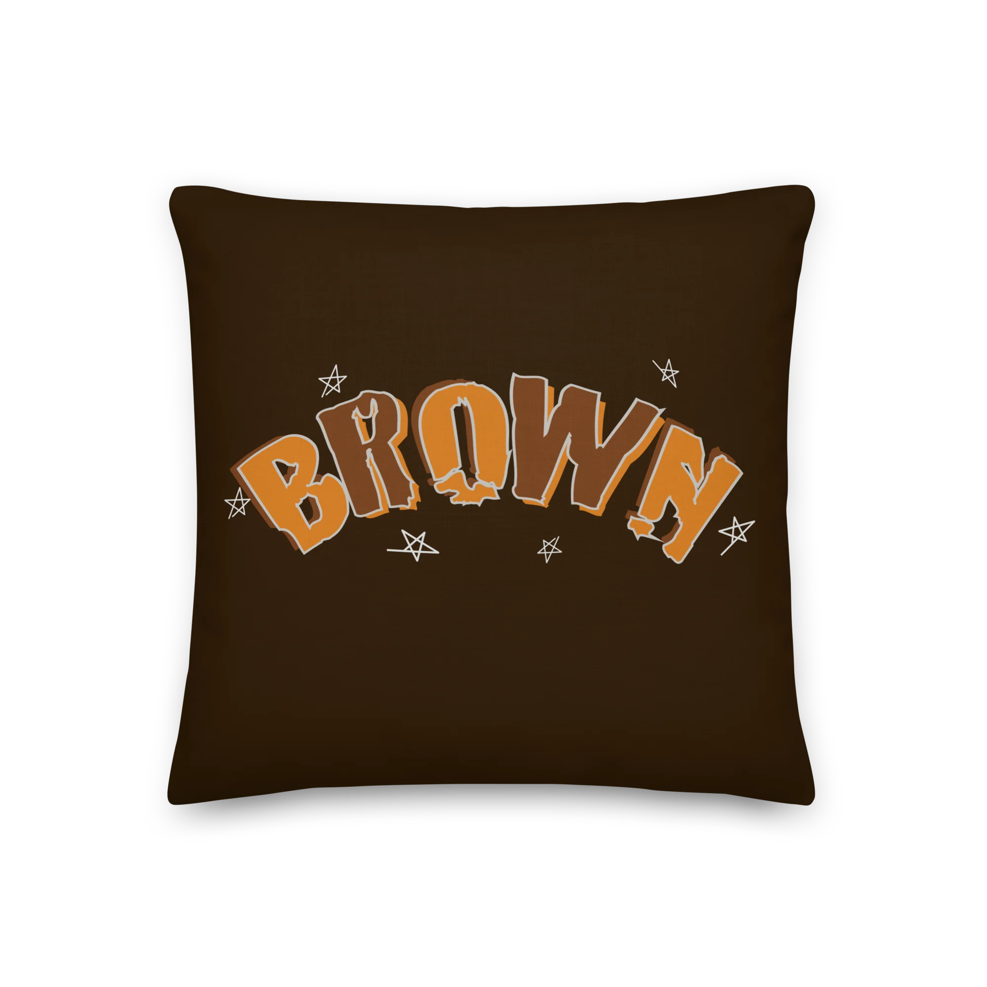 BROWN PREGAME SCRIBBLE Premium Pillow - Image 2