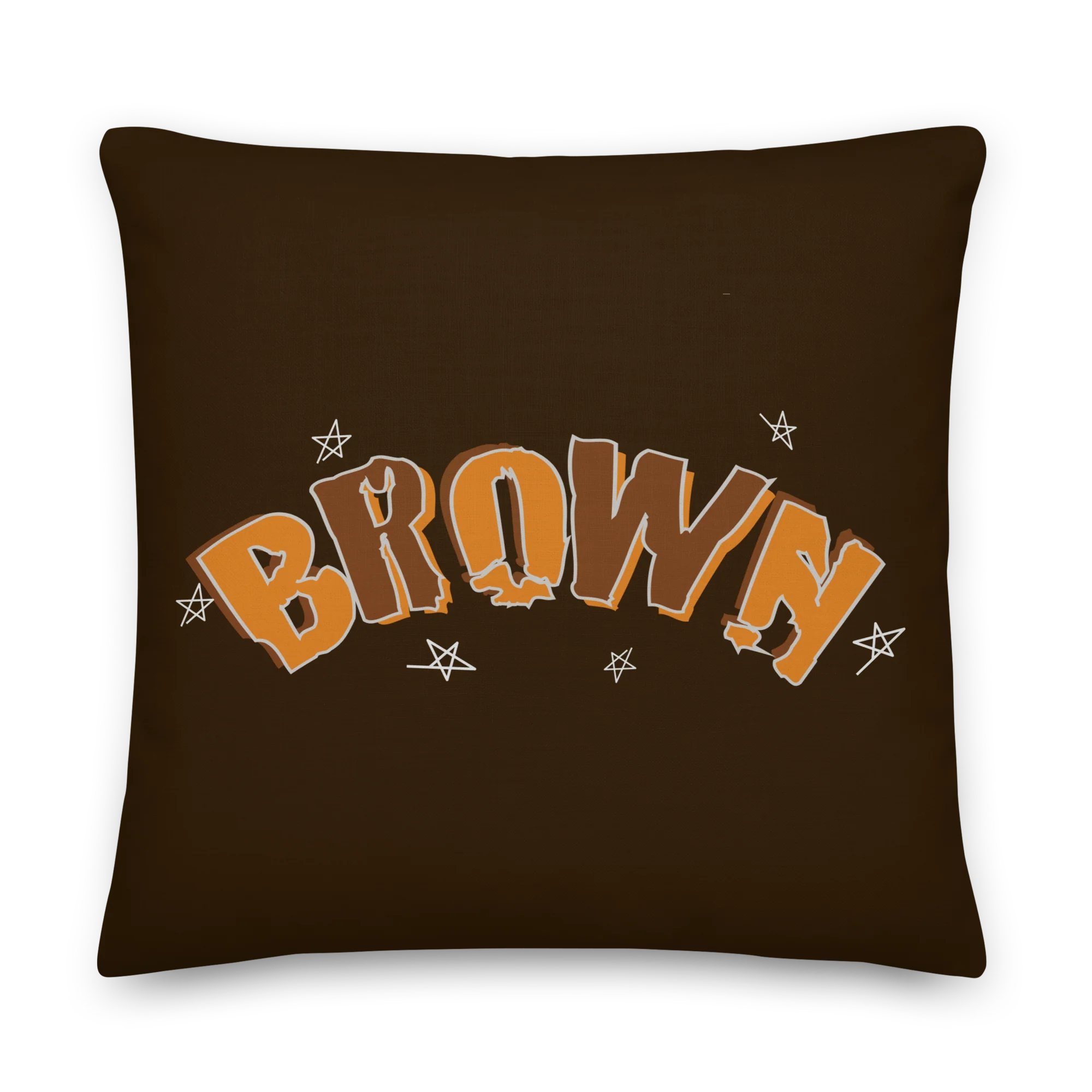 BROWN PREGAME SCRIBBLE Premium Pillow - Image 4