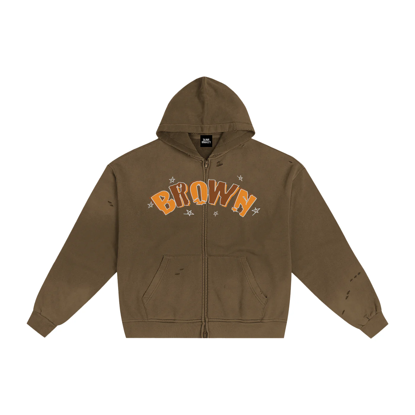 BROWN PREGAME SCRIBBLE Zip Hoodie