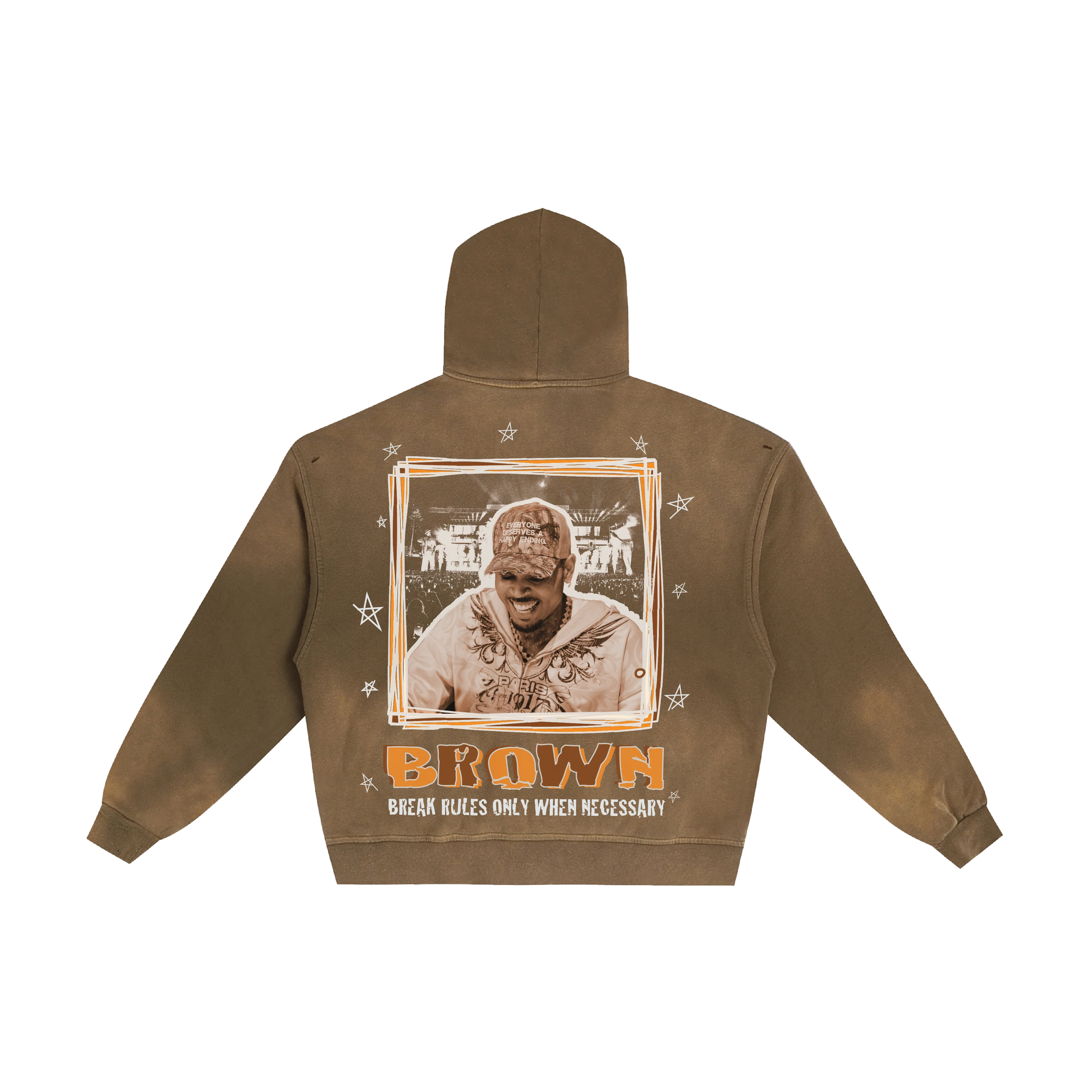 BROWN PREGAME SCRIBBLE ZIP HOODIE - Image 2