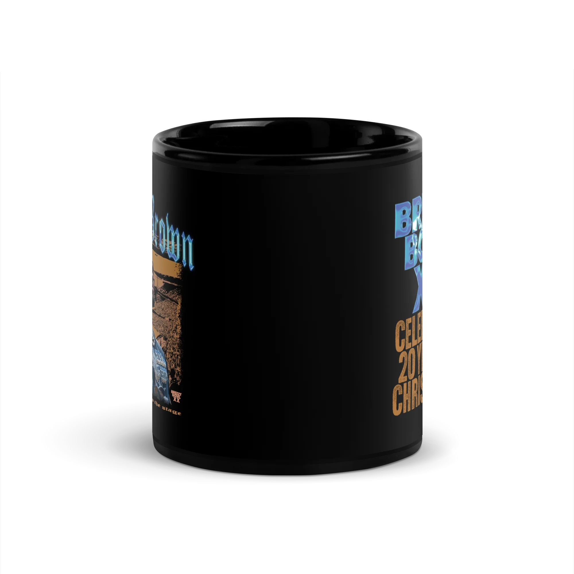 CAGE TO STAGE Black Glossy Mug - Image 3