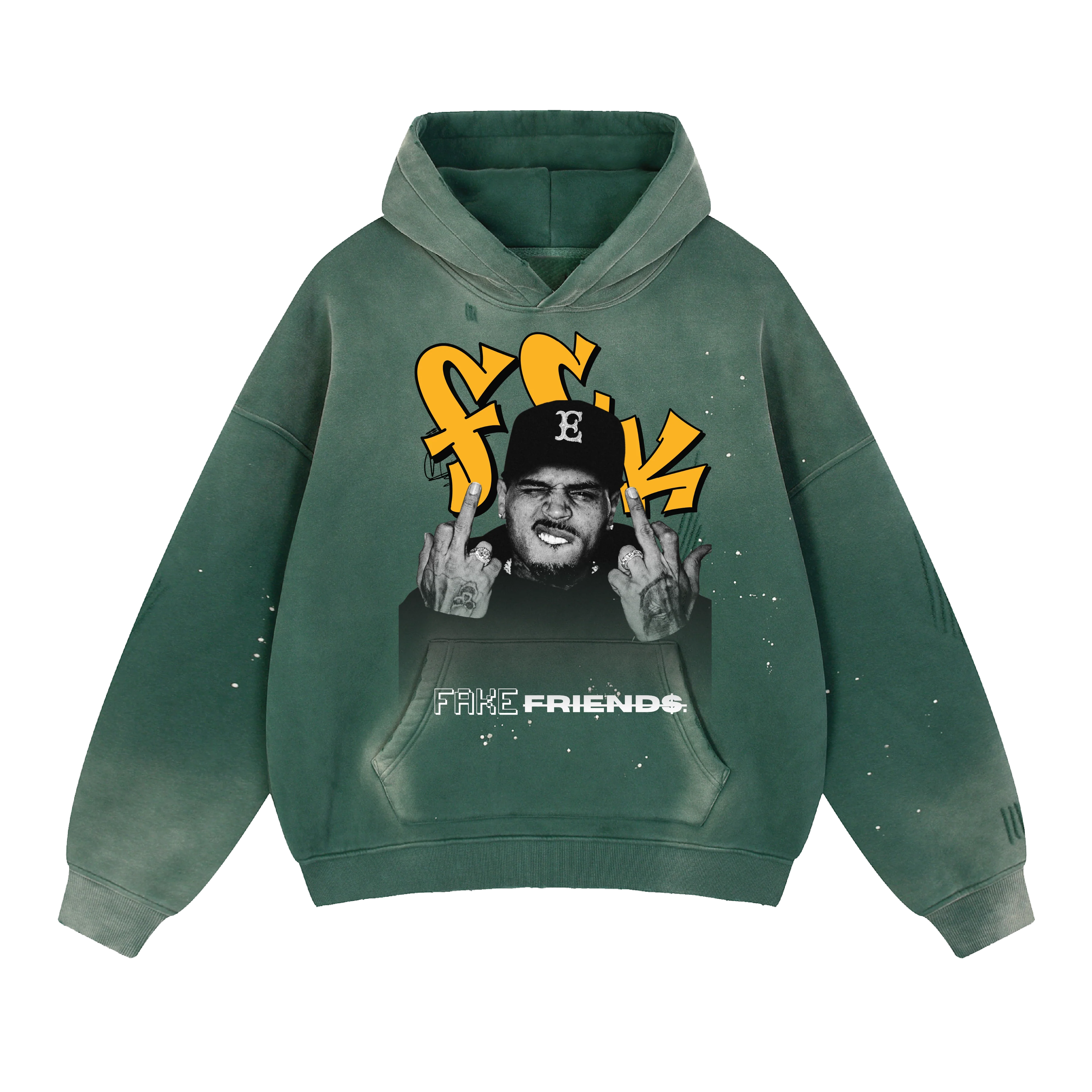 F*CK FAKE FRIENDS GREEN HOODIE