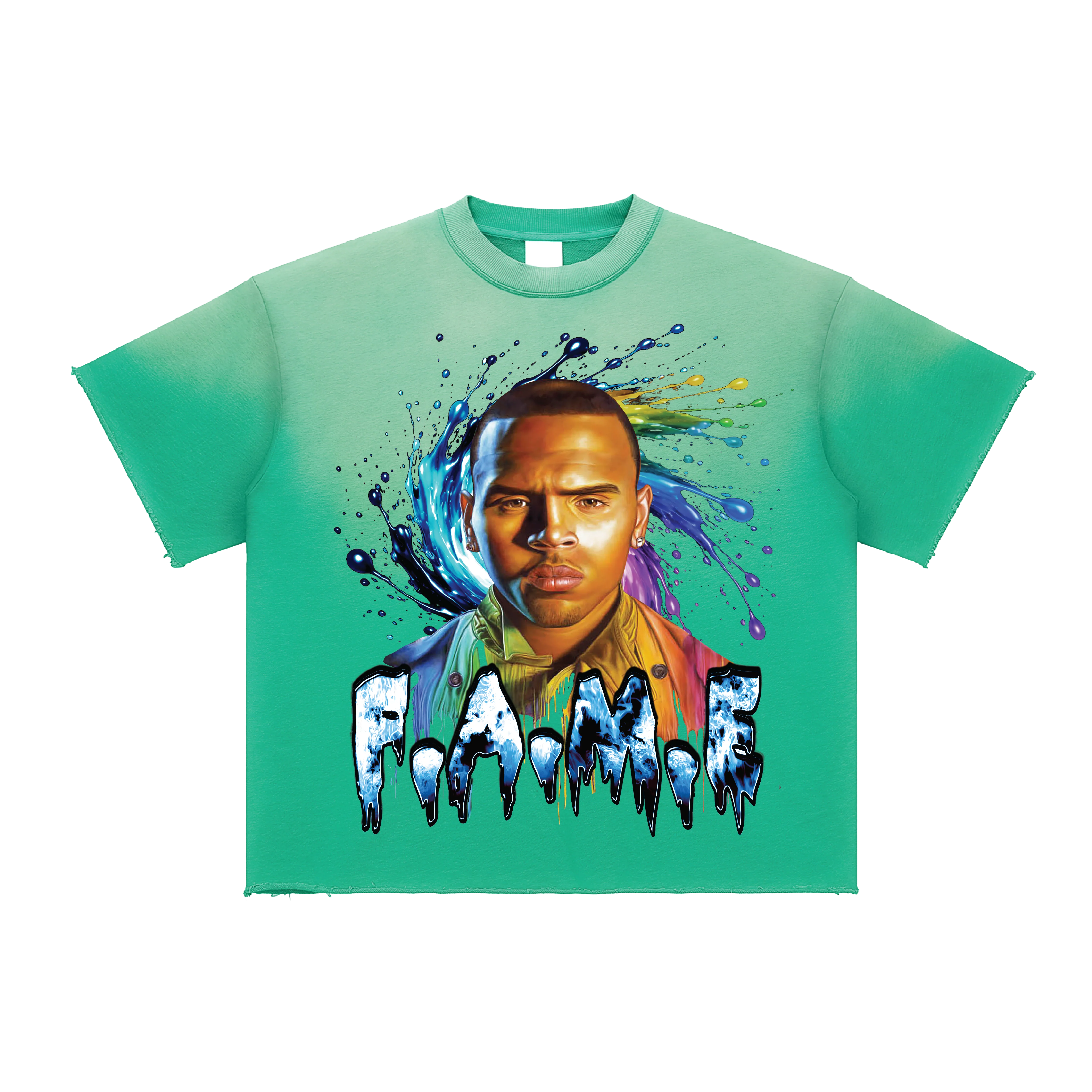 FAME 15TH ANNIVERSARY SPIRAL Sun Fade Raw Edge T-Shirt - Image 5
