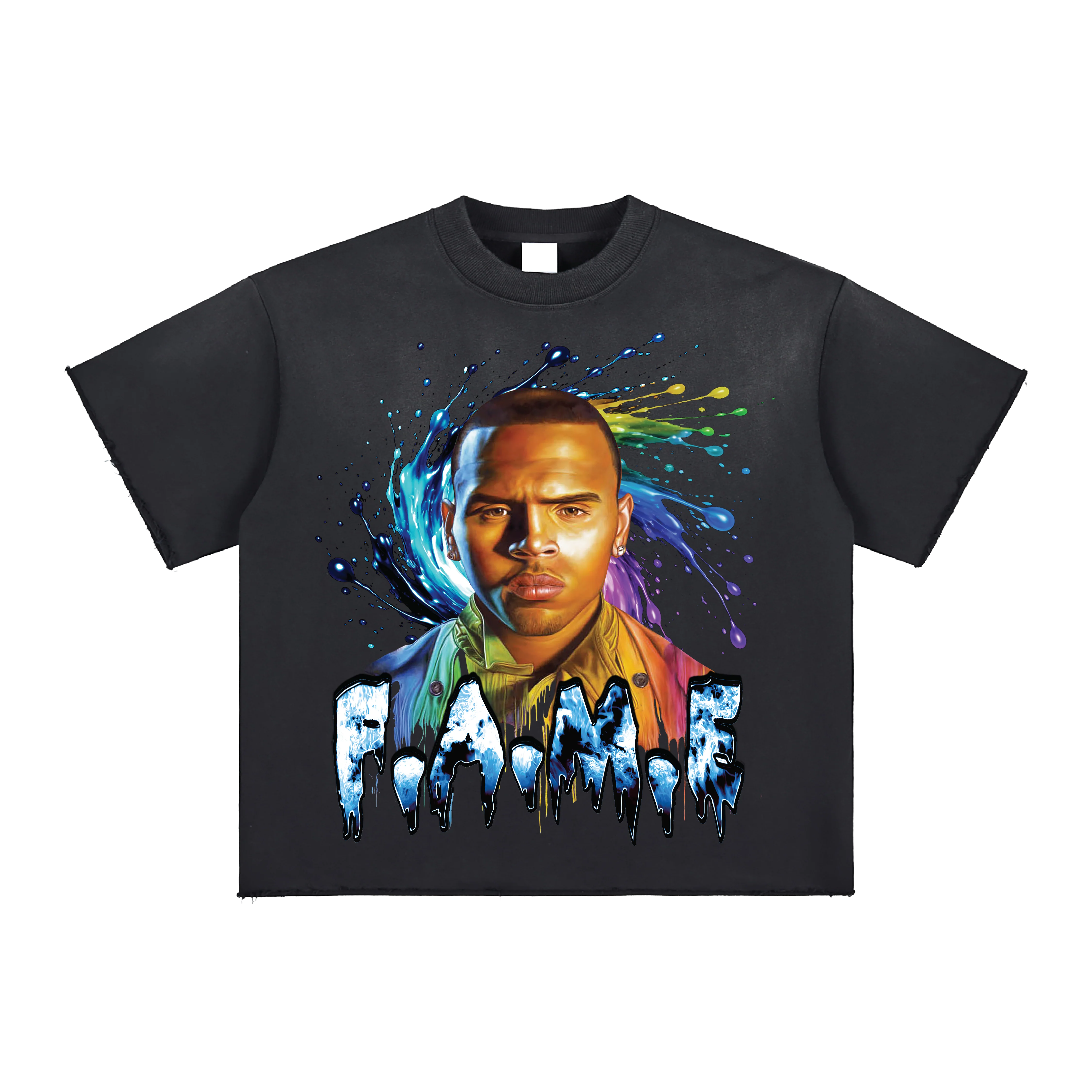 FAME 15TH ANNIVERSARY SPIRAL Sun Fade Raw Edge T-Shirt - Image 7