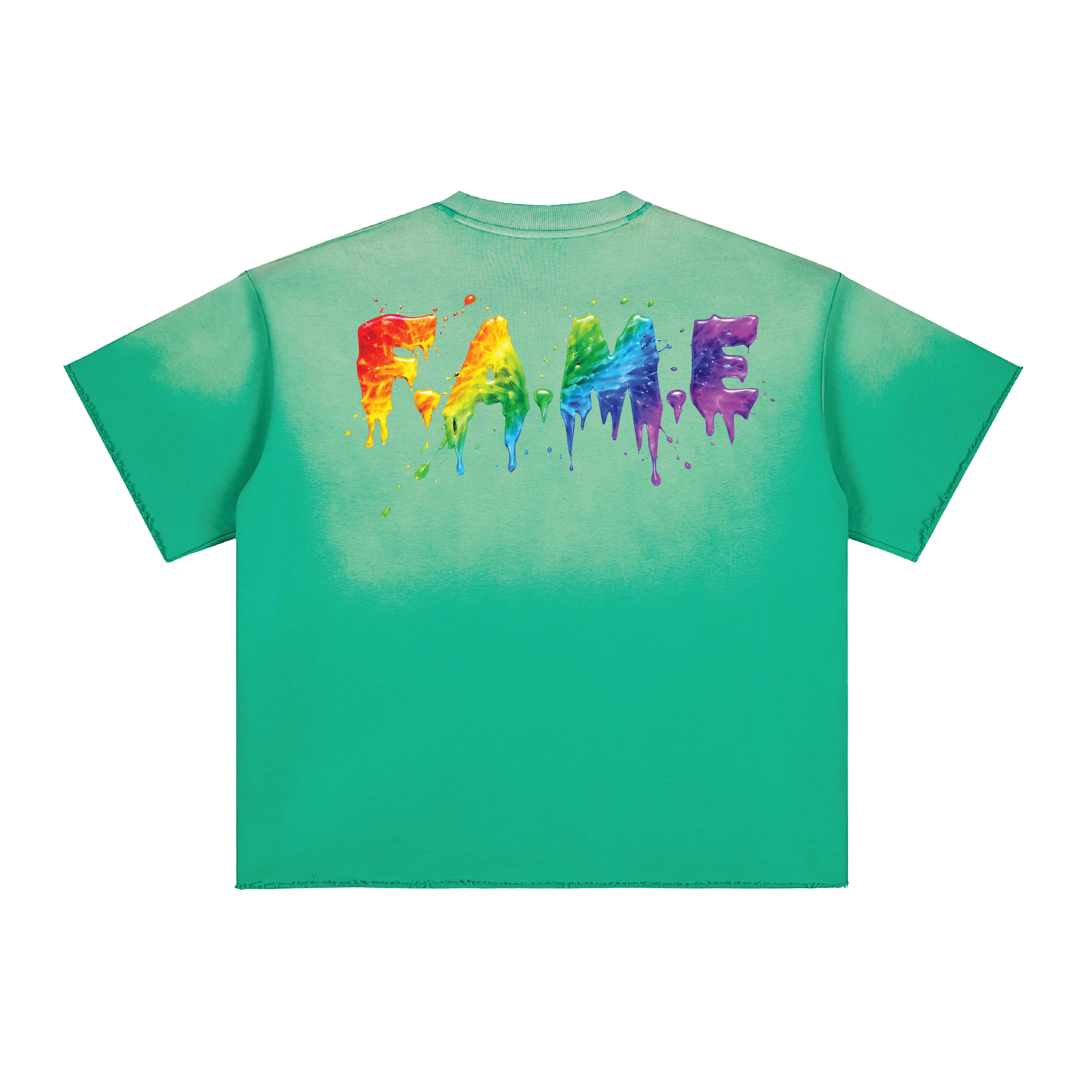 F.A.M.E. 15TH ANNIVERSARY SPLATTER Sun Fade Raw Edge S/S T-Shirt - Image 4