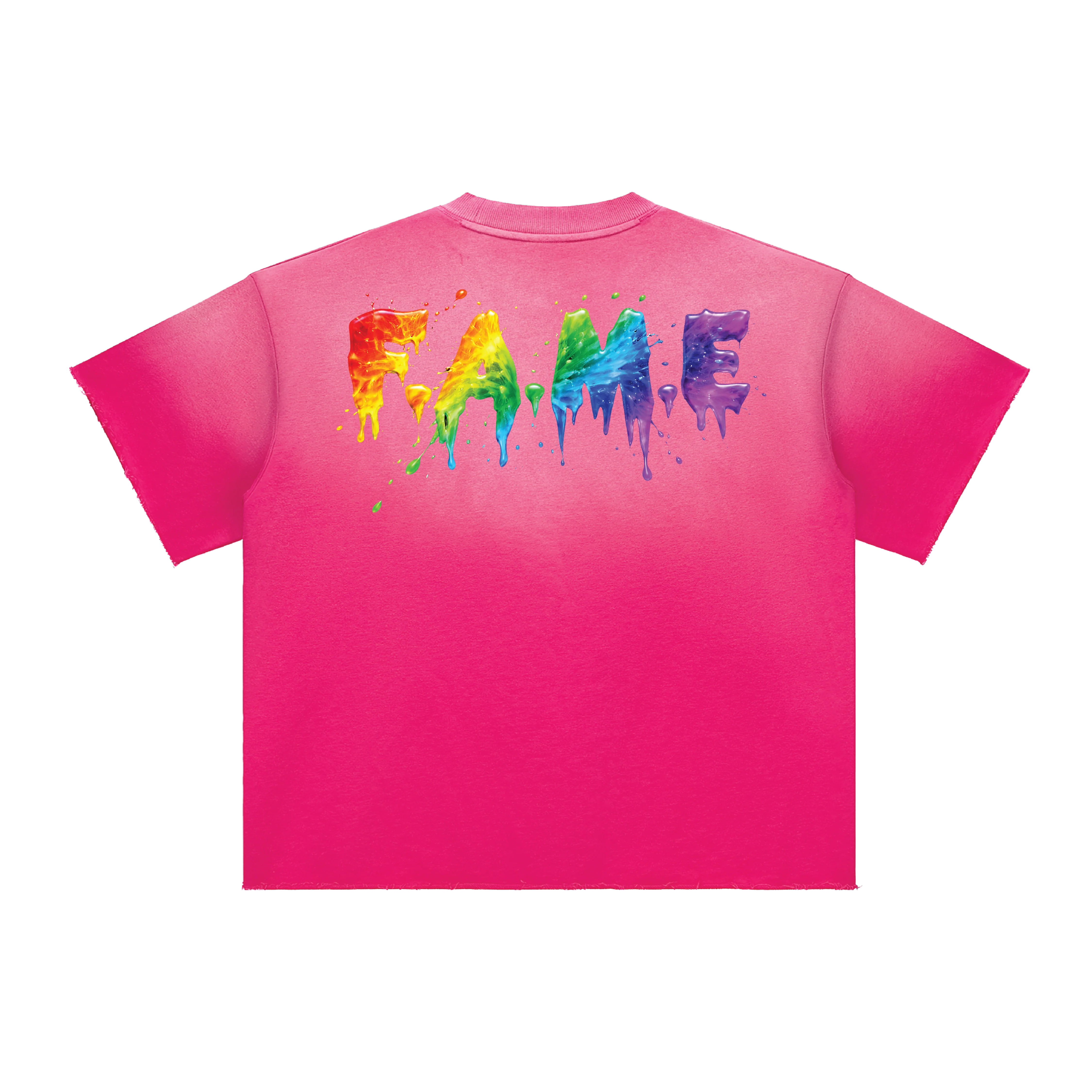 F.A.M.E. 15TH ANNIVERSARY SPLATTER Sun Fade Raw Edge S/S T-Shirt - Image 6