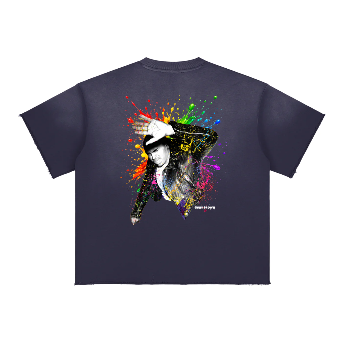 F.A.M.E. 15TH ANNIVERSARY SPLATTER Sun Fade Raw Edge S/S T-Shirt - Image 2