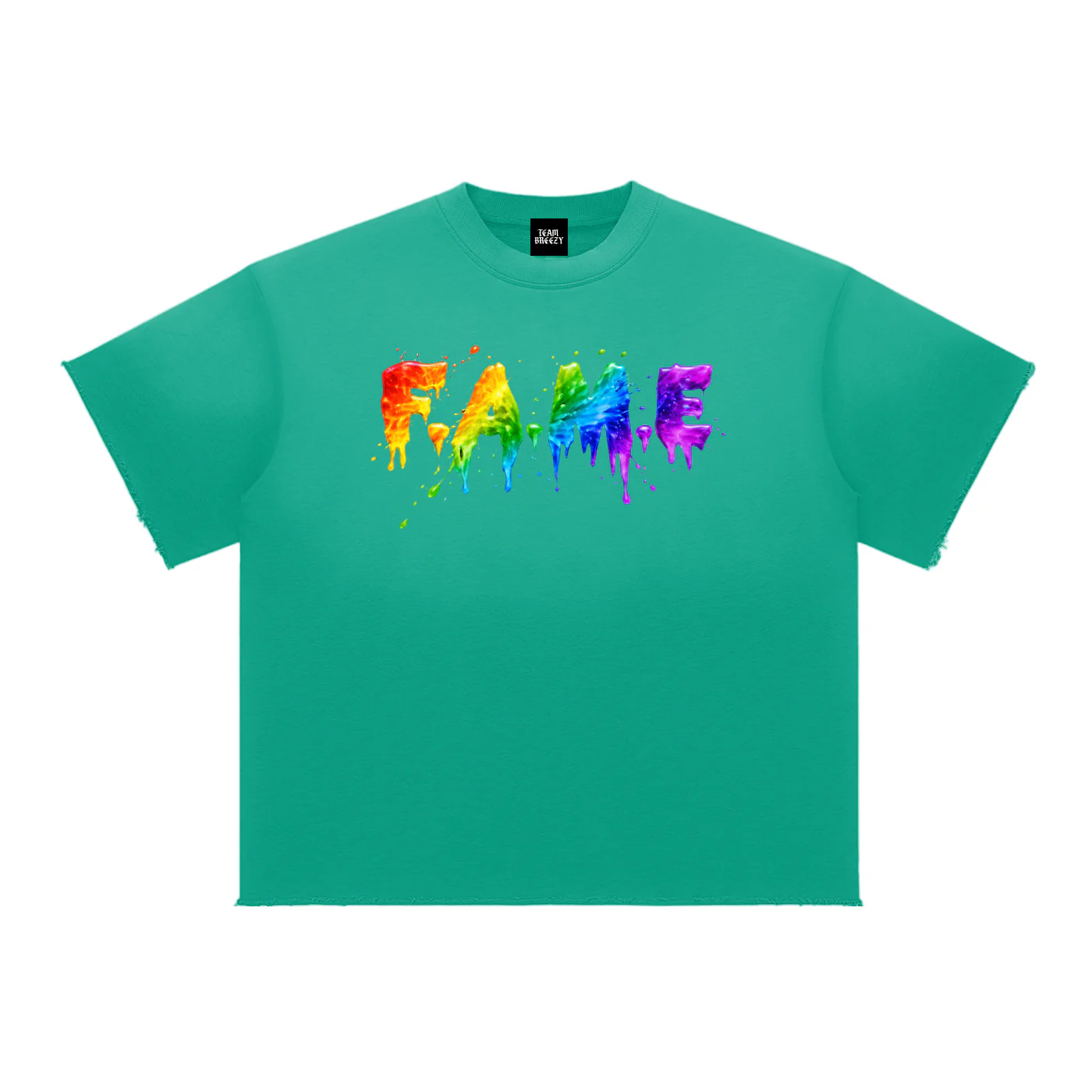 F.A.M.E. 15TH ANNIVERSARY SPLATTER Sun Fade Raw Edge S/S T-Shirt - Image 3
