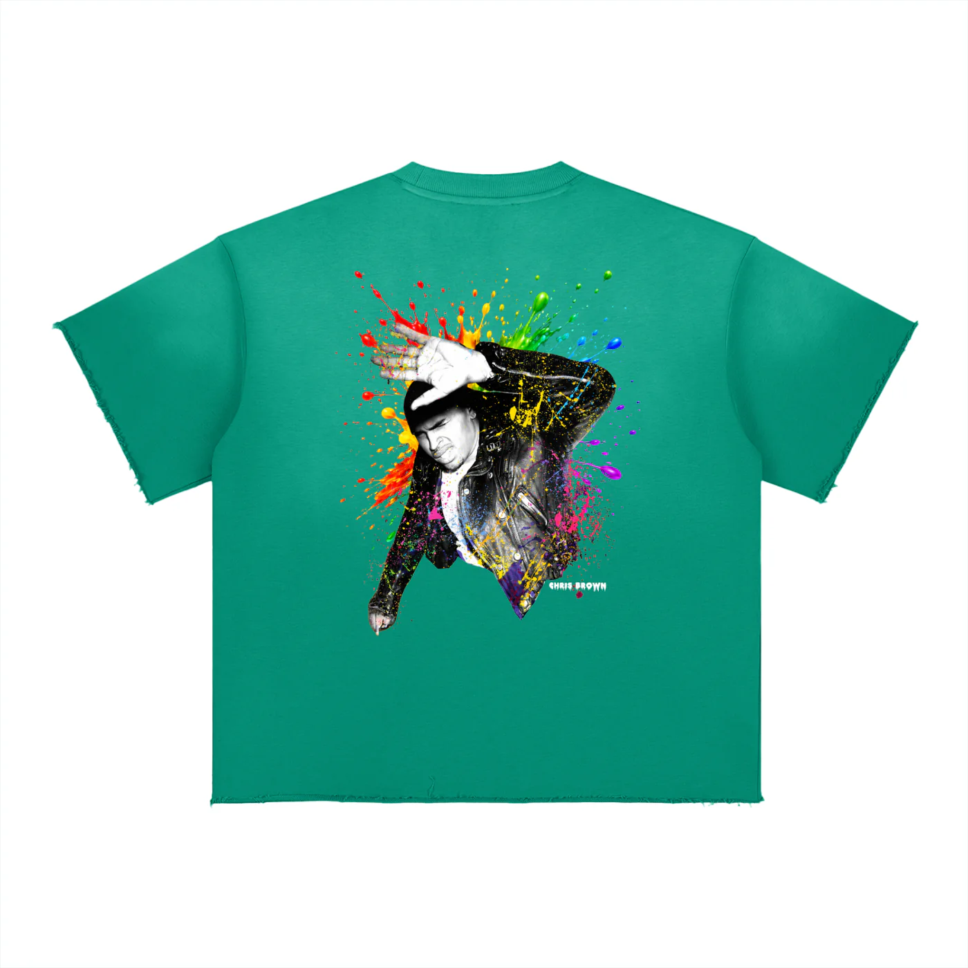 F.A.M.E. 15TH ANNIVERSARY SPLATTER Sun Fade Raw Edge S/S T-Shirt - Image 4