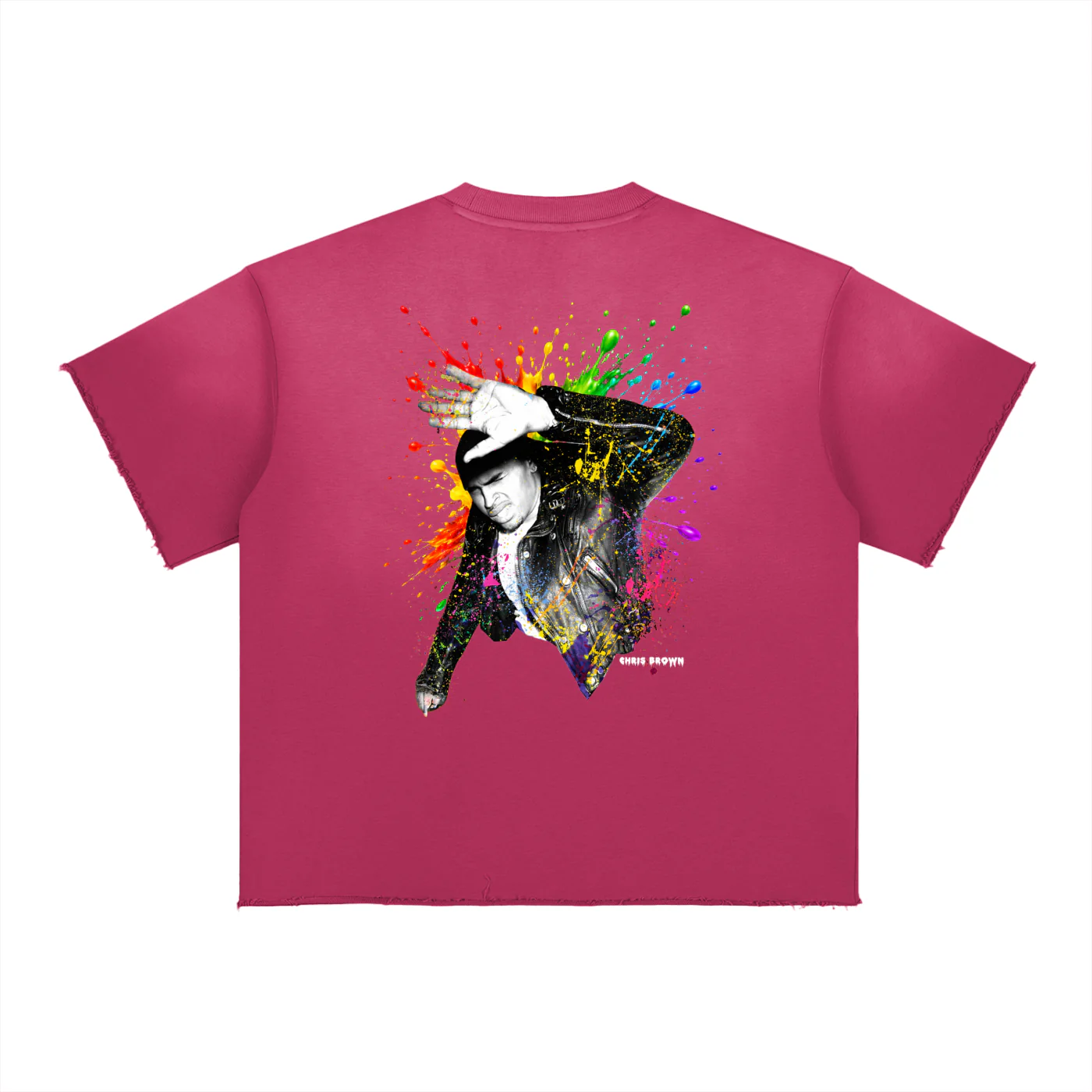 F.A.M.E. 15TH ANNIVERSARY SPLATTER Sun Fade Raw Edge S/S T-Shirt - Image 6