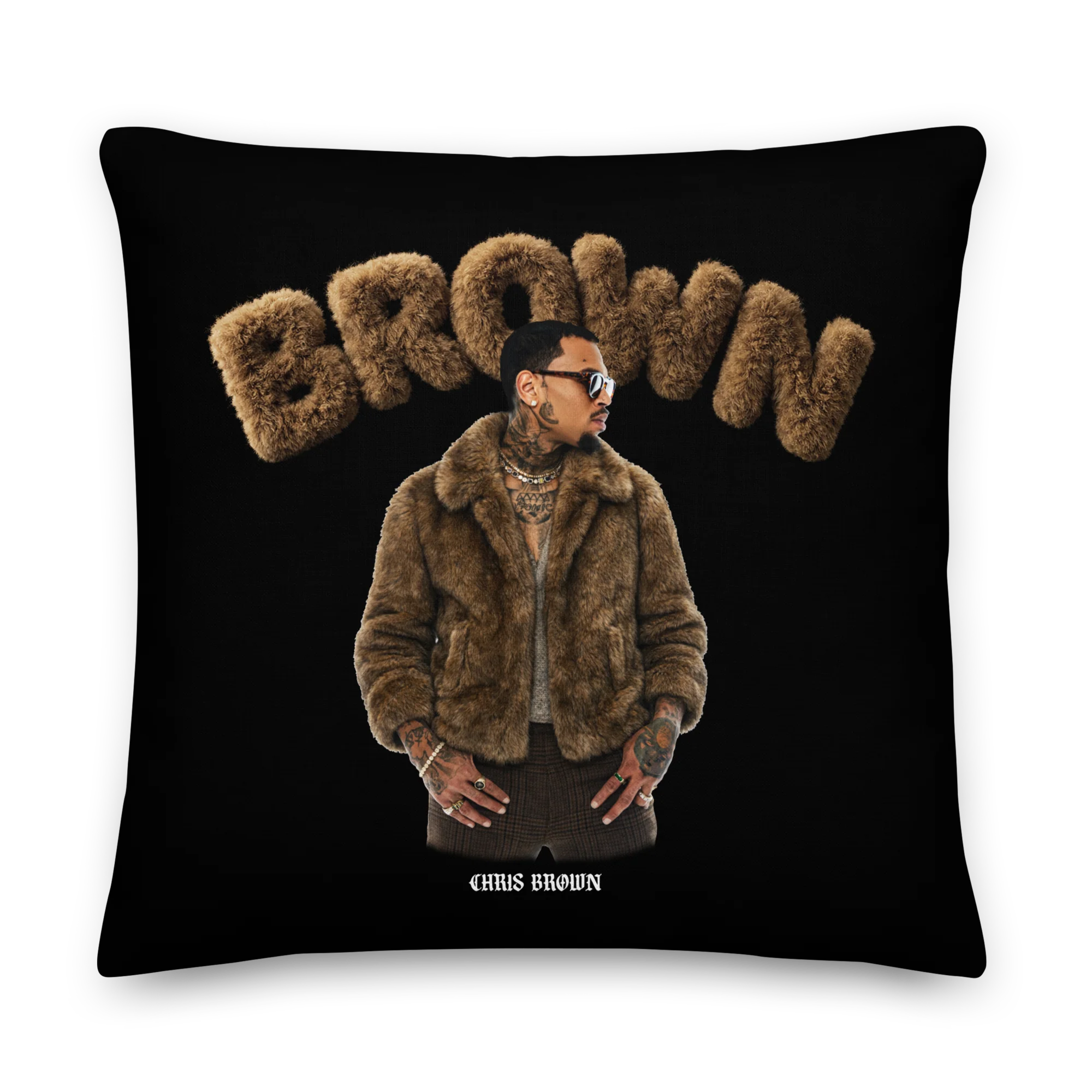 FUZZY BROWN Premium Pillow - Image 3