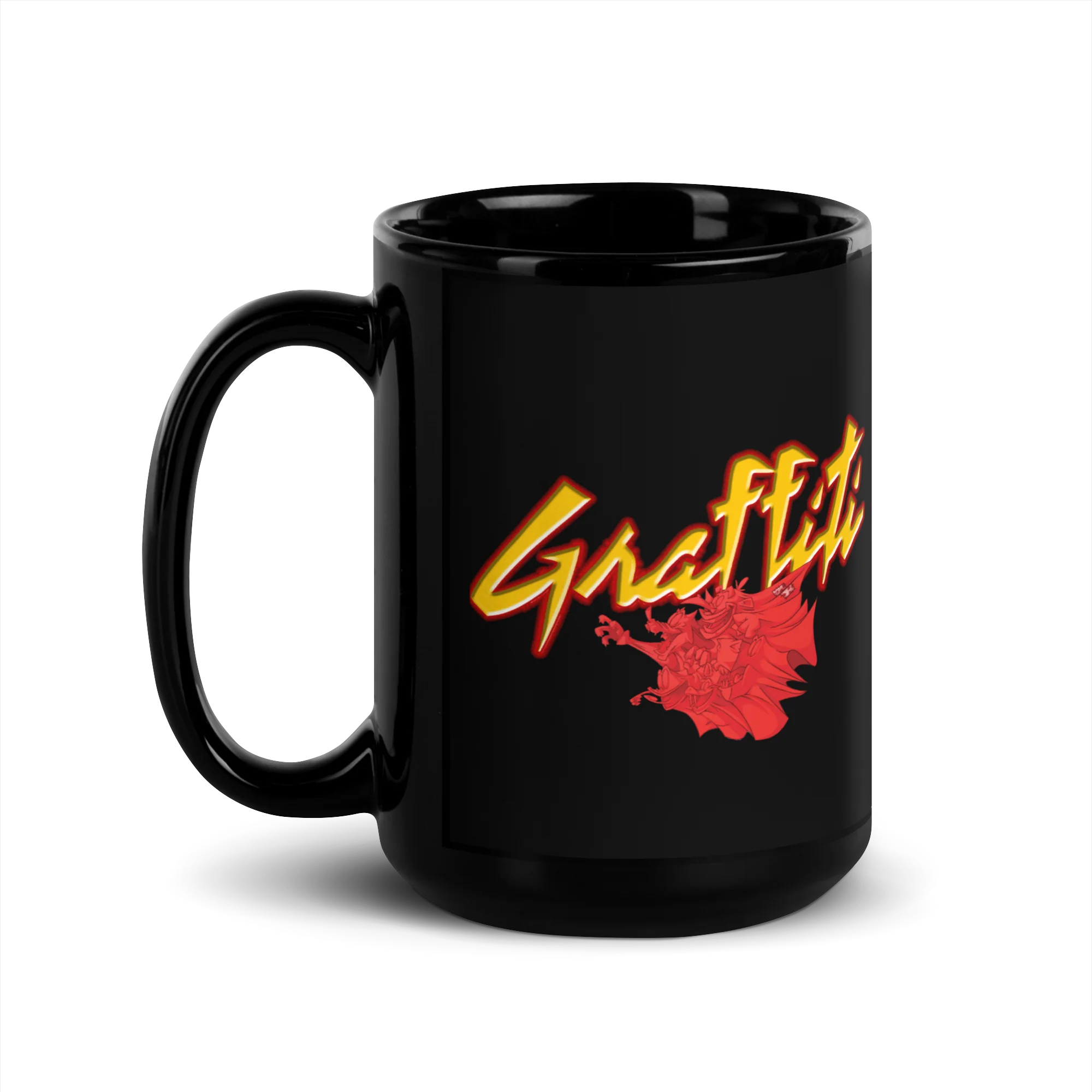 GRAFFITI ROLLOUT Black Glossy Mug - Image 4