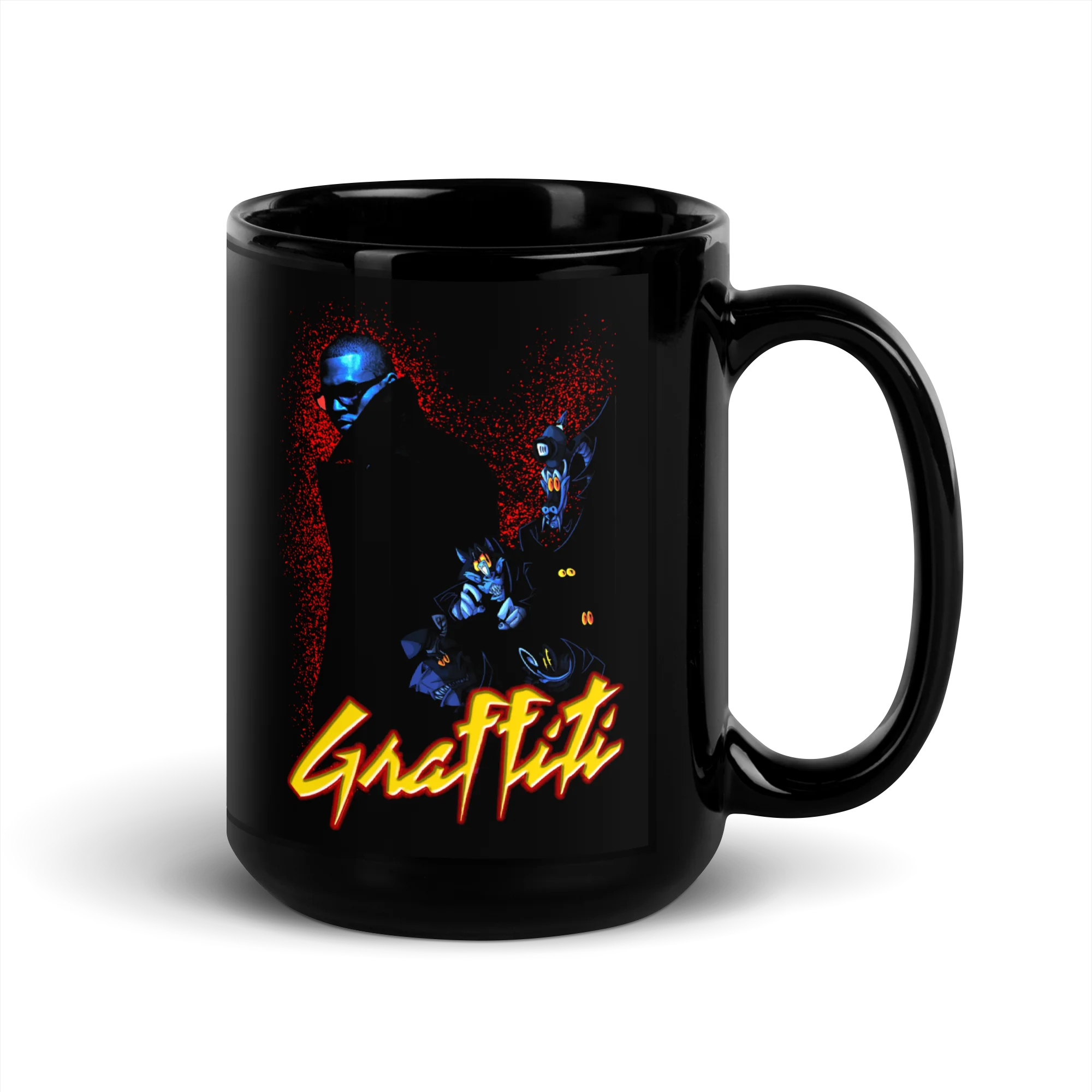 GRAFFITI ROLLOUT Black Glossy Mug - Image 5