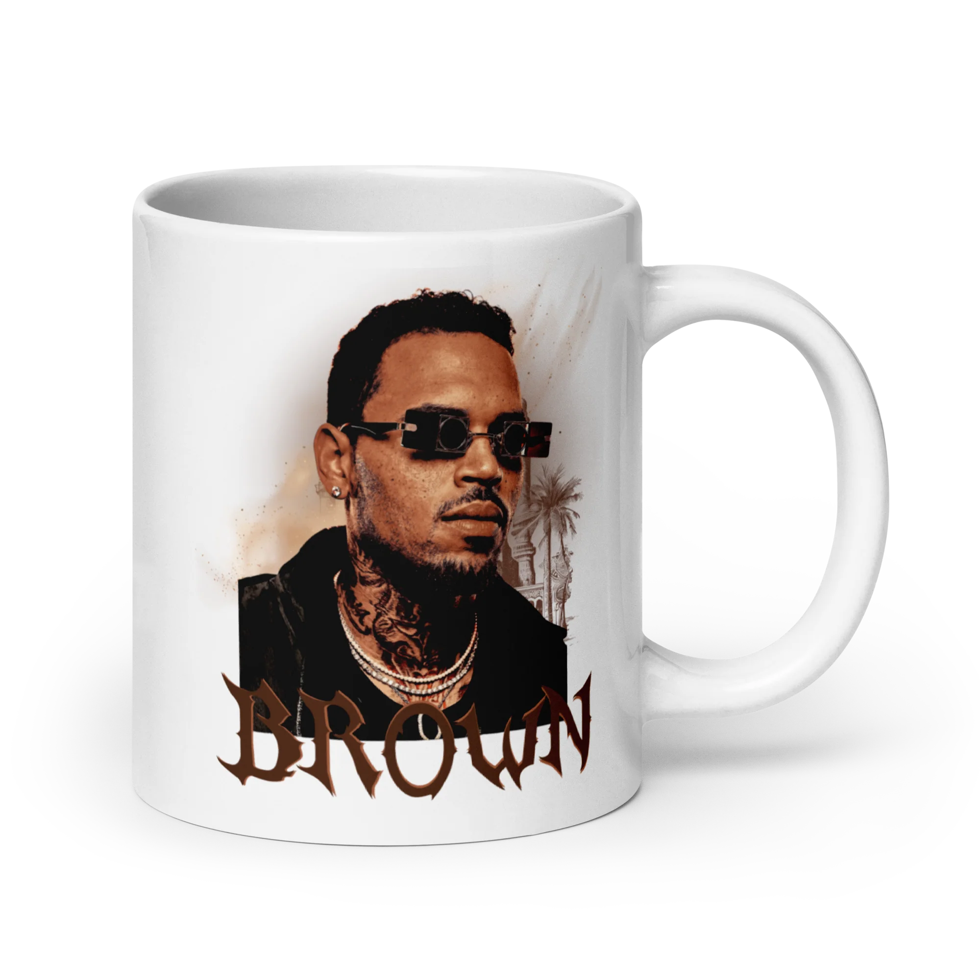 HIGHLINE BROWN White Glossy Mug