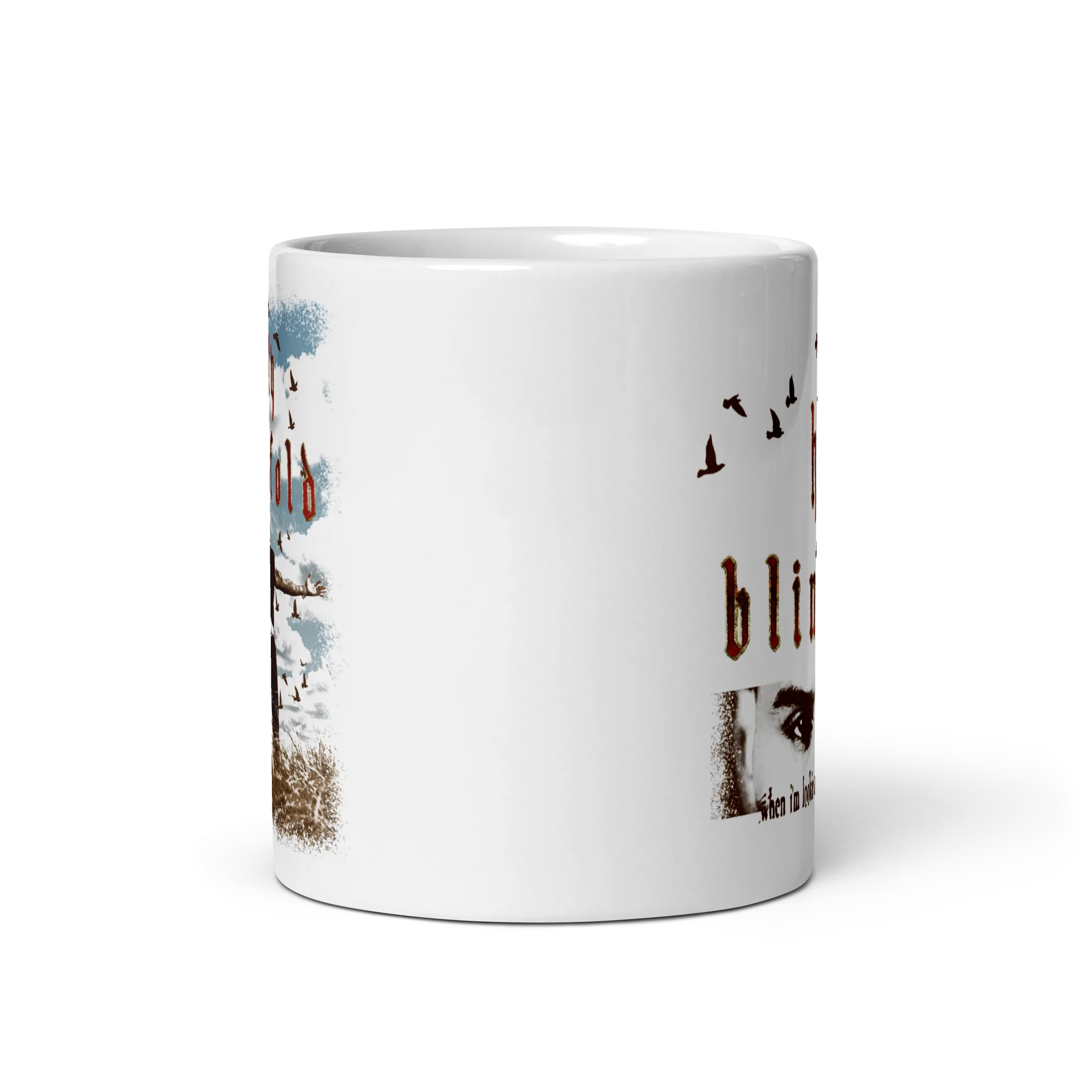 HOLY BLINDFOLD WHITE GLOSSY MUG - Image 3