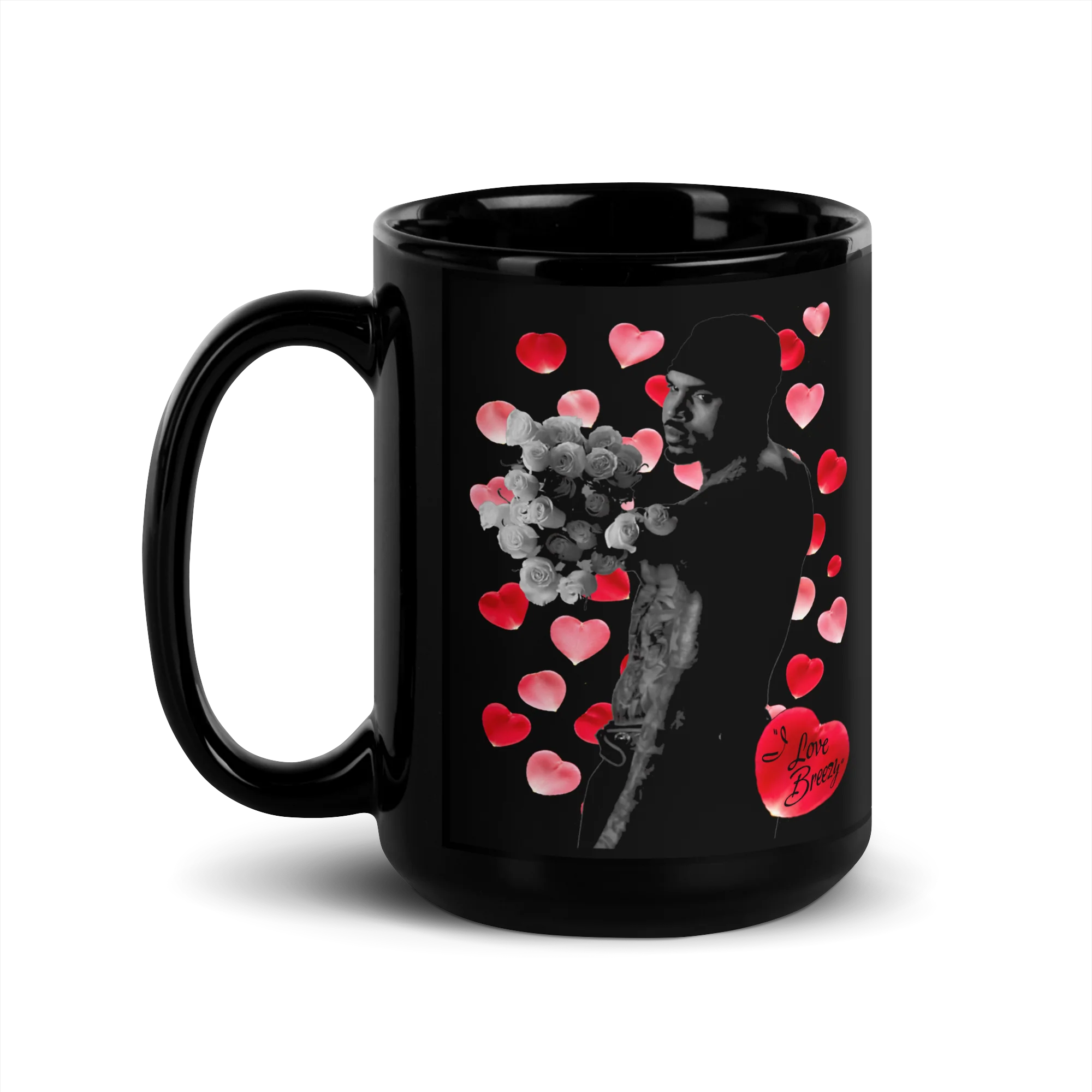 I LOVE BREEZY PEDALS Black Glossy Mug - Image 3