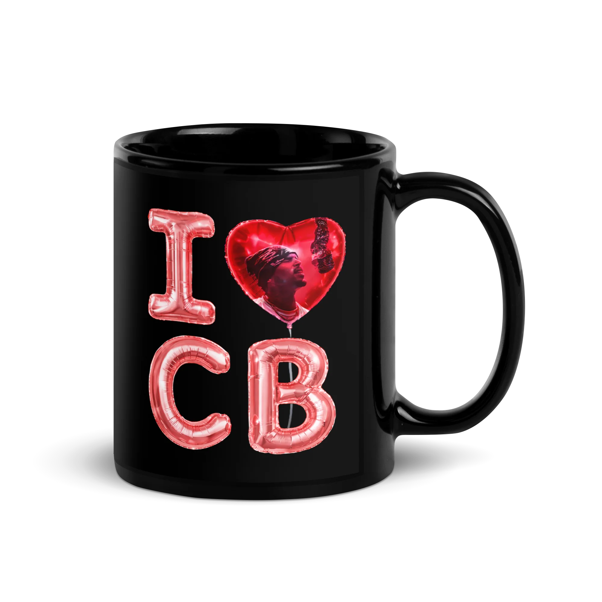 I LOVE CB BALLOON Black Glossy Mug