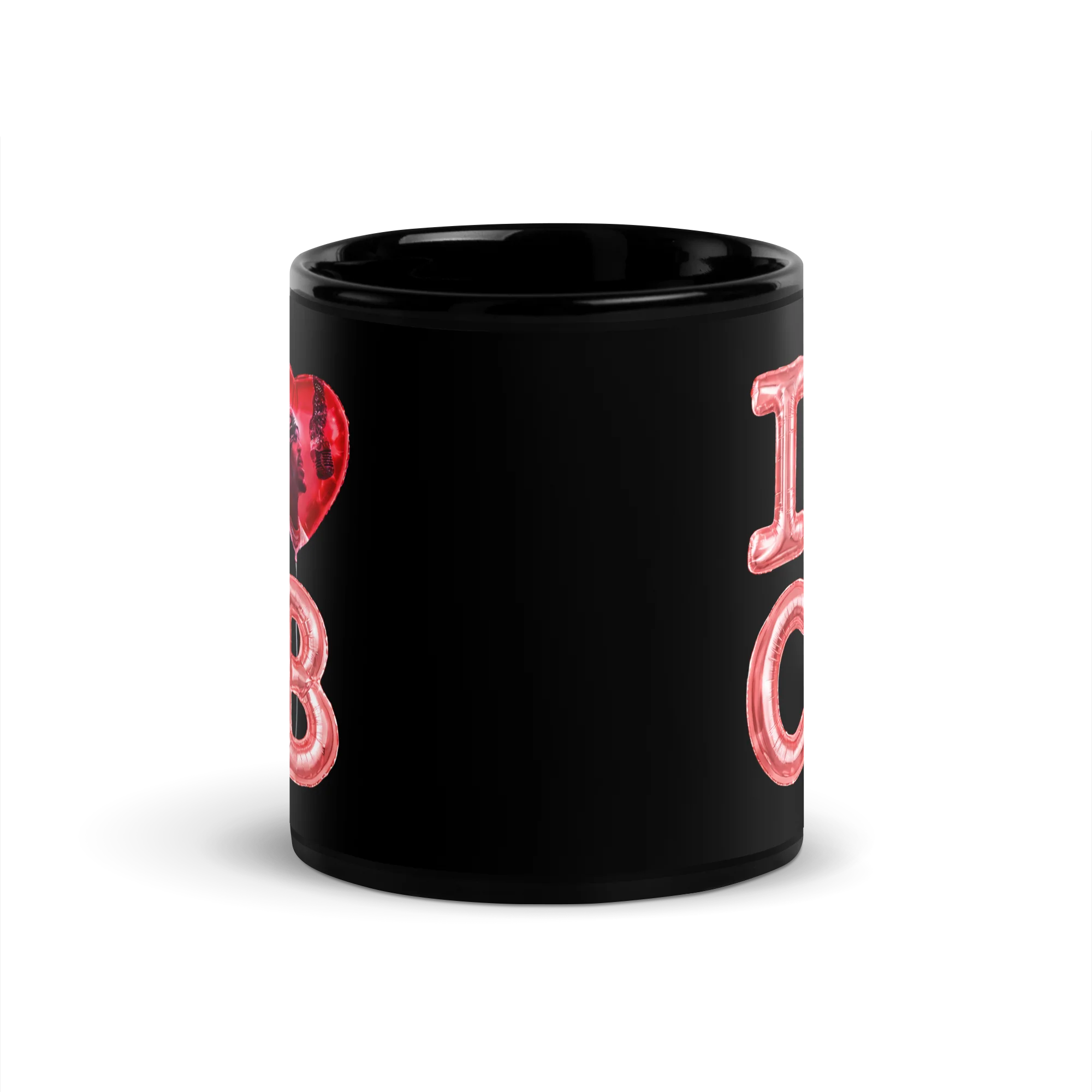 I LOVE CB BALLOON Black Glossy Mug - Image 3