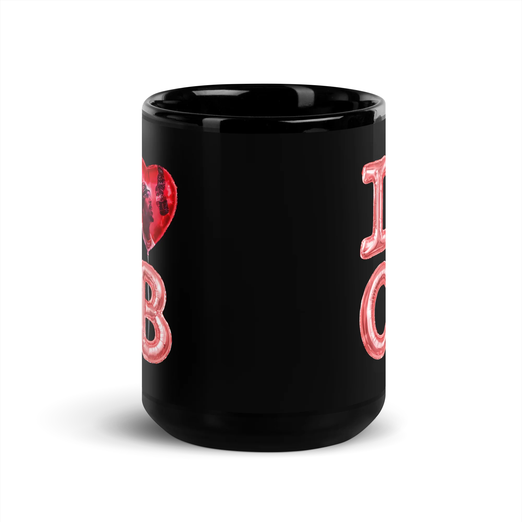 I LOVE CB BALLOON Black Glossy Mug - Image 6