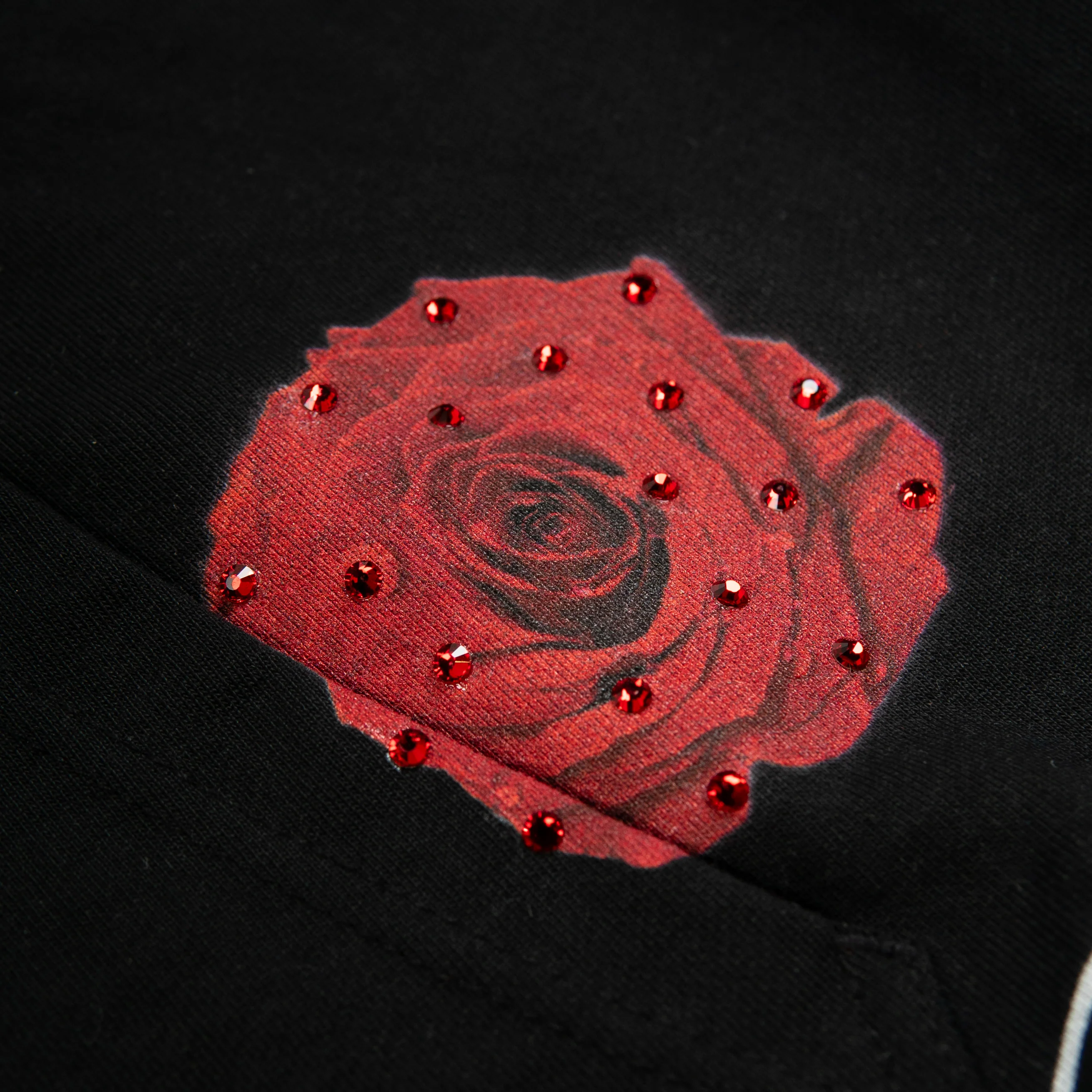 PREMIUM RHINESTONE BREEZY ROSE CROPPED HOODIE - Image 3