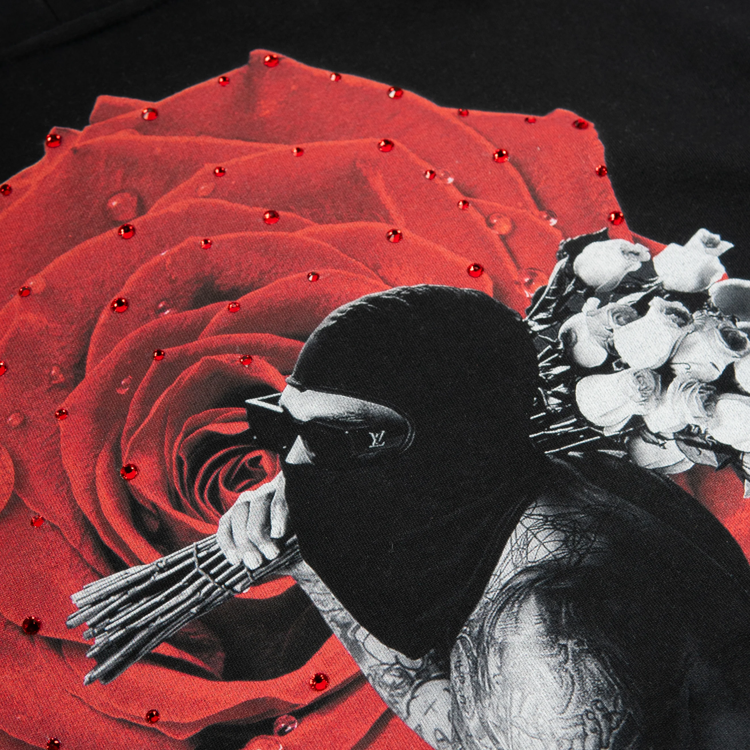 PREMIUM RHINESTONE BREEZY ROSE CROPPED HOODIE - Image 7