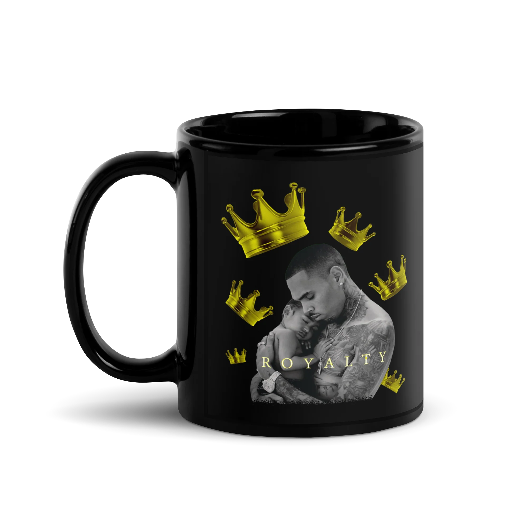Royalty 10th Anniversary Black Glossy Mug - Image 2