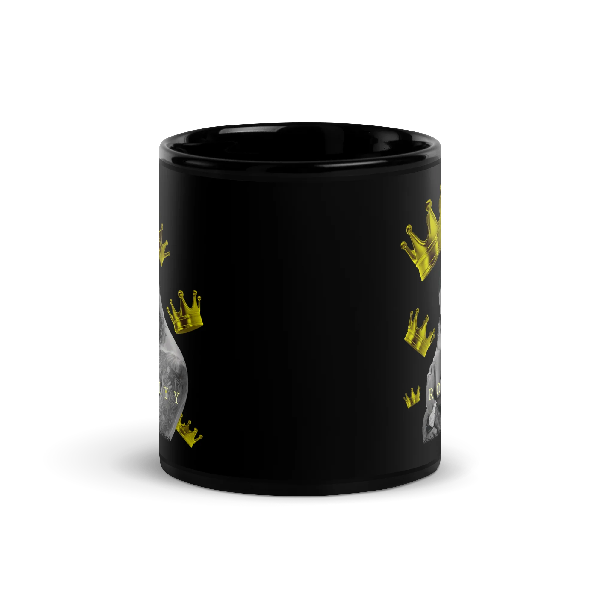 Royalty 10th Anniversary Black Glossy Mug - Image 3