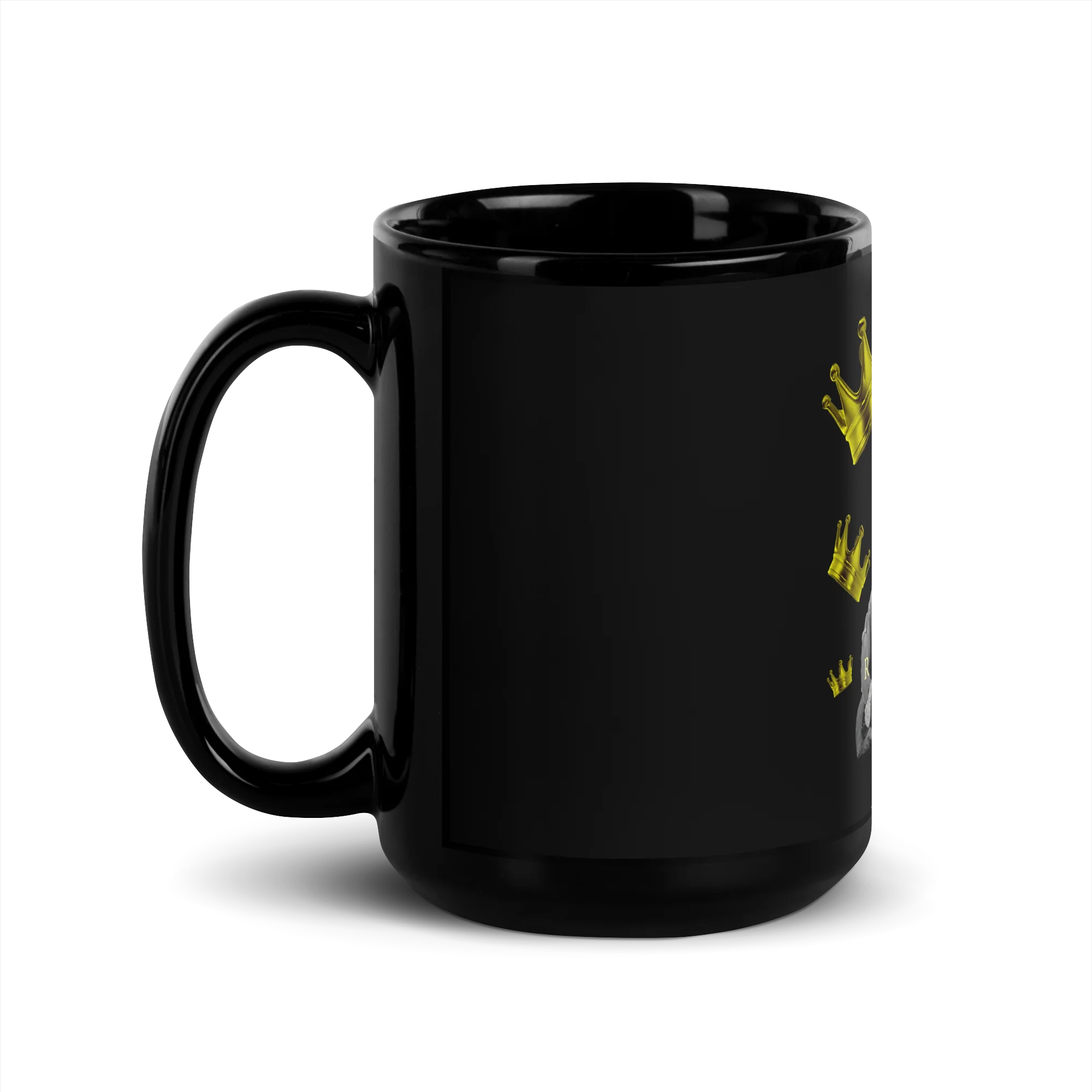 Royalty 10th Anniversary Black Glossy Mug - Image 4