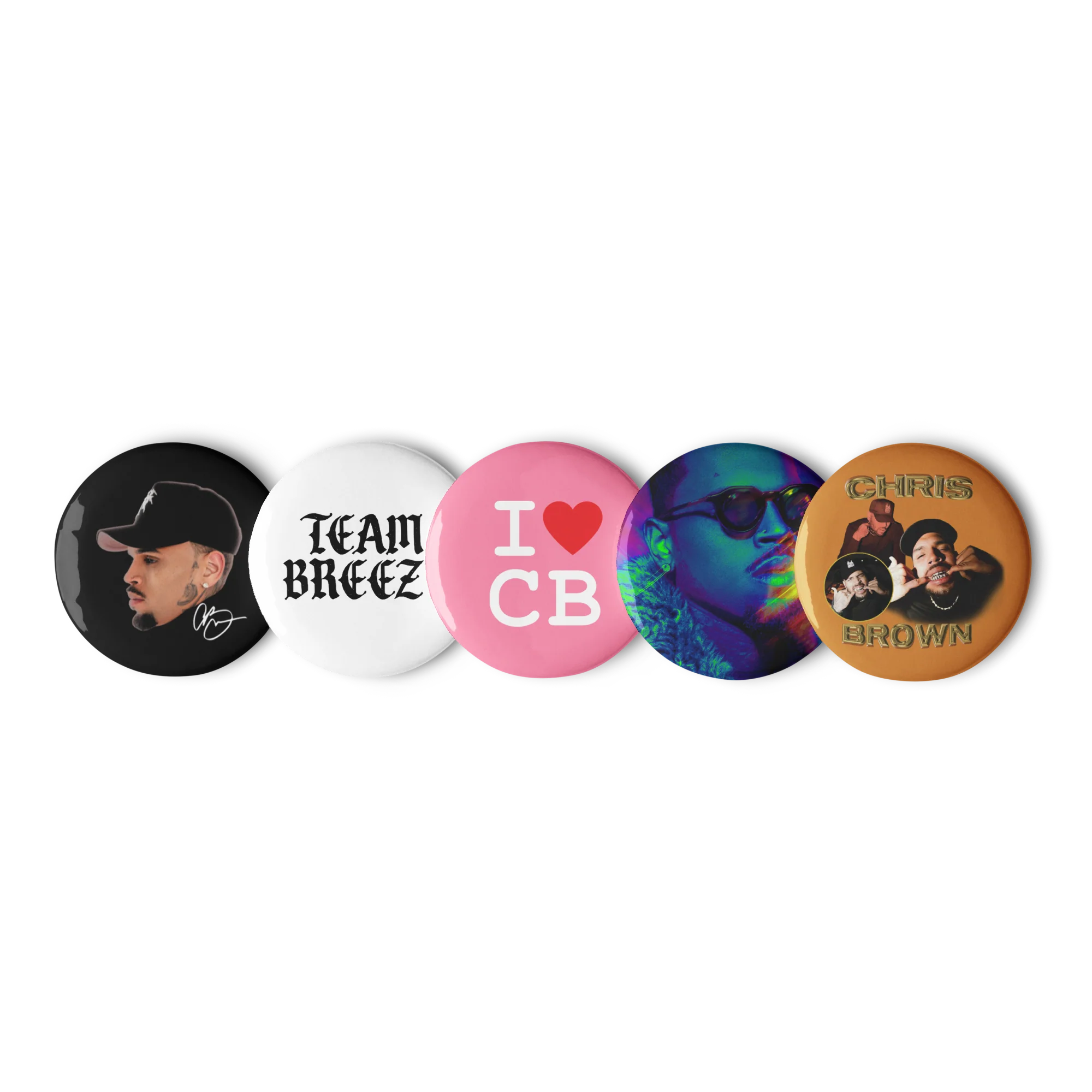 Sensational | Chris Brown Buttons (5 Pack) - Image 3