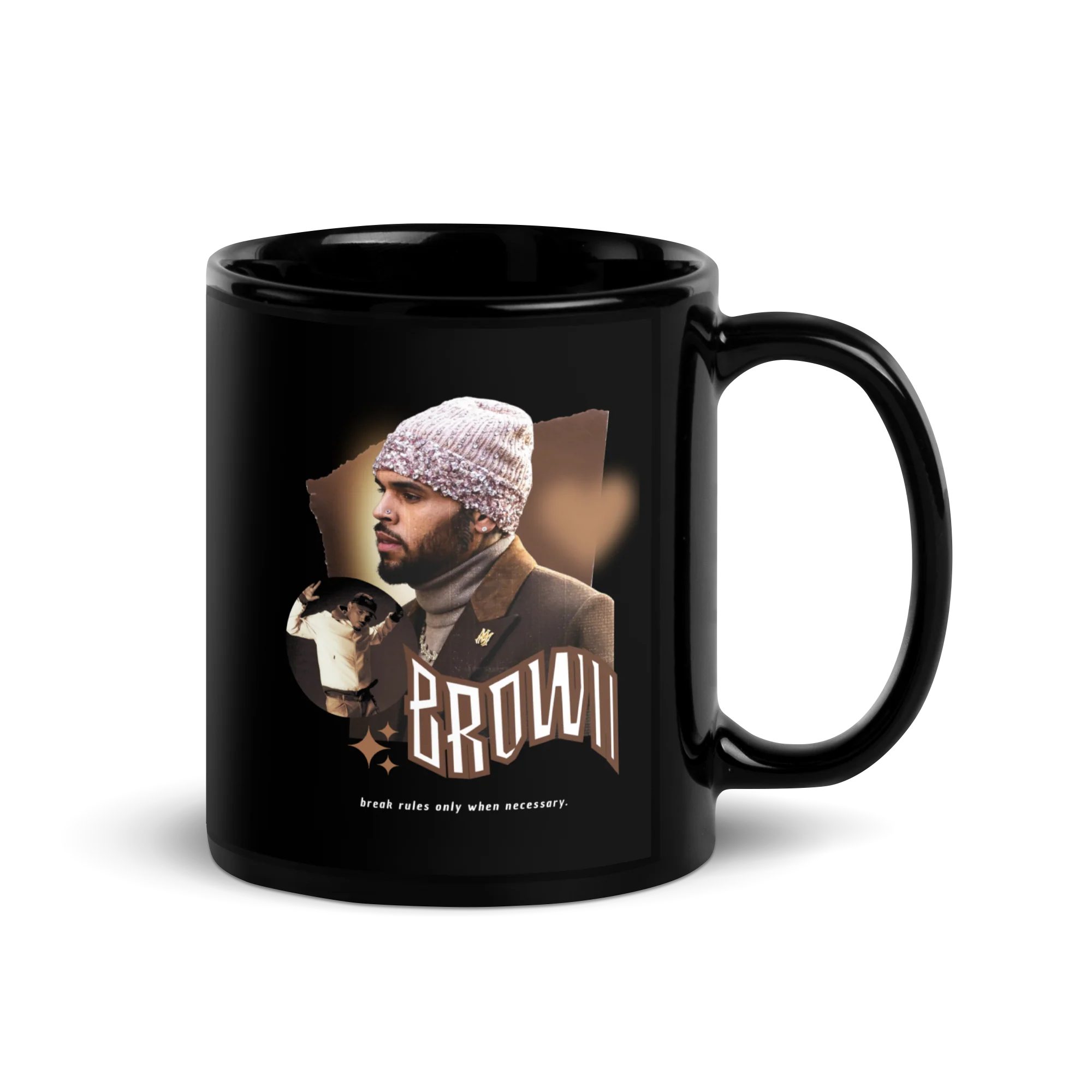 SUPERSTAR BROWN Black Glossy Mug