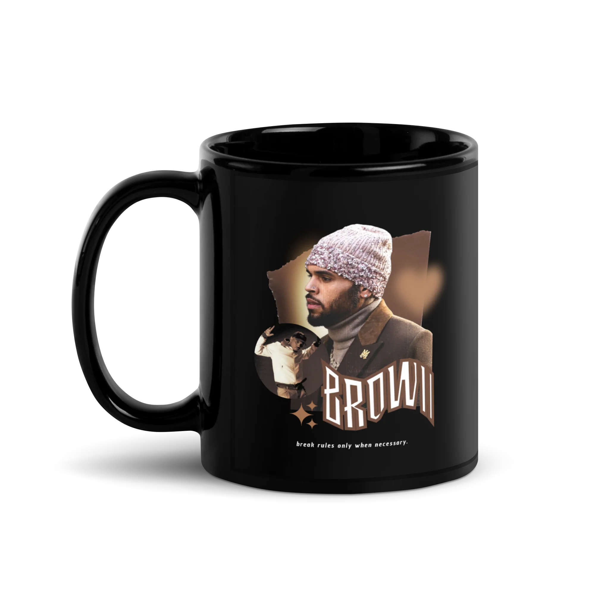 SUPERSTAR BROWN Black Glossy Mug - Image 2