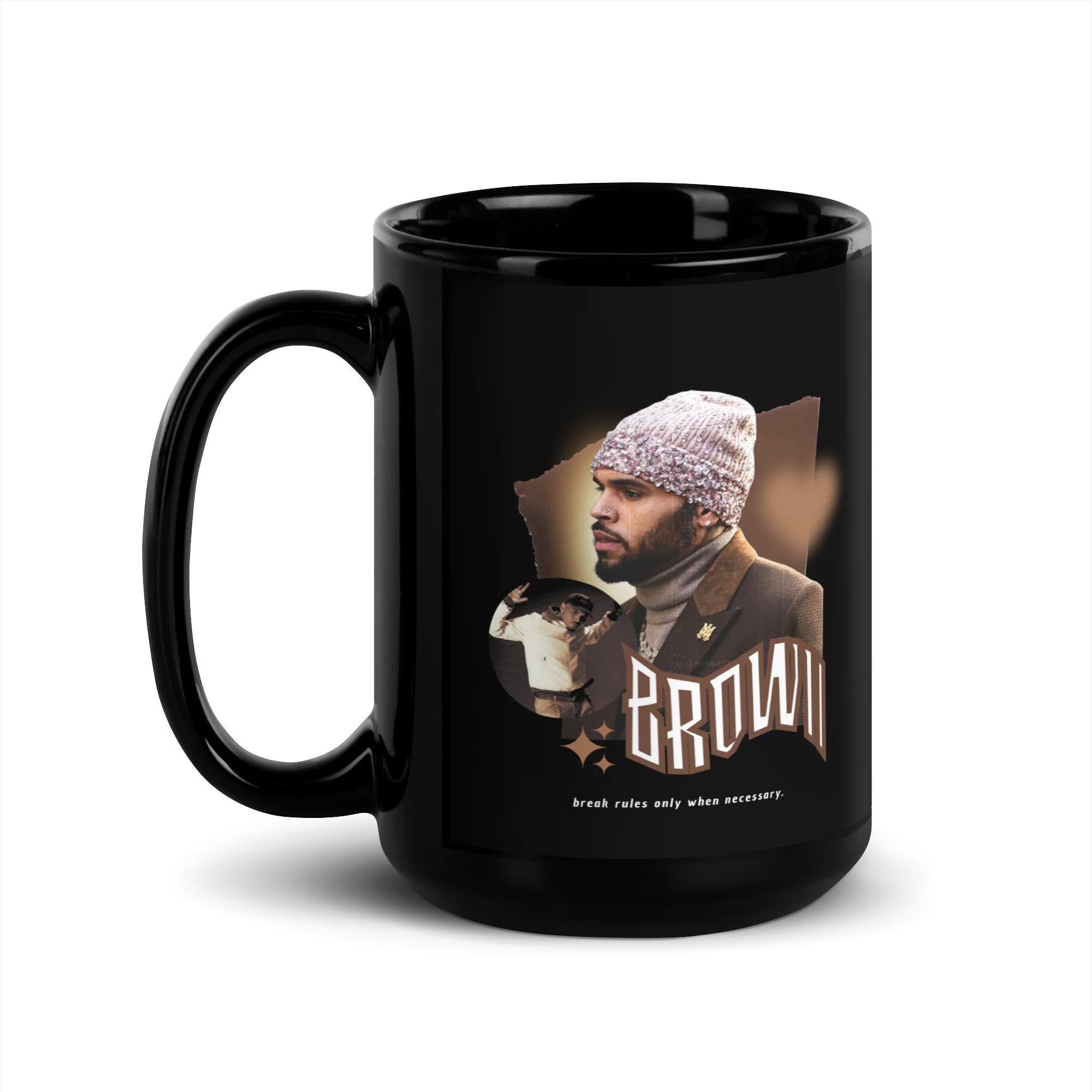 SUPERSTAR BROWN Black Glossy Mug - Image 4