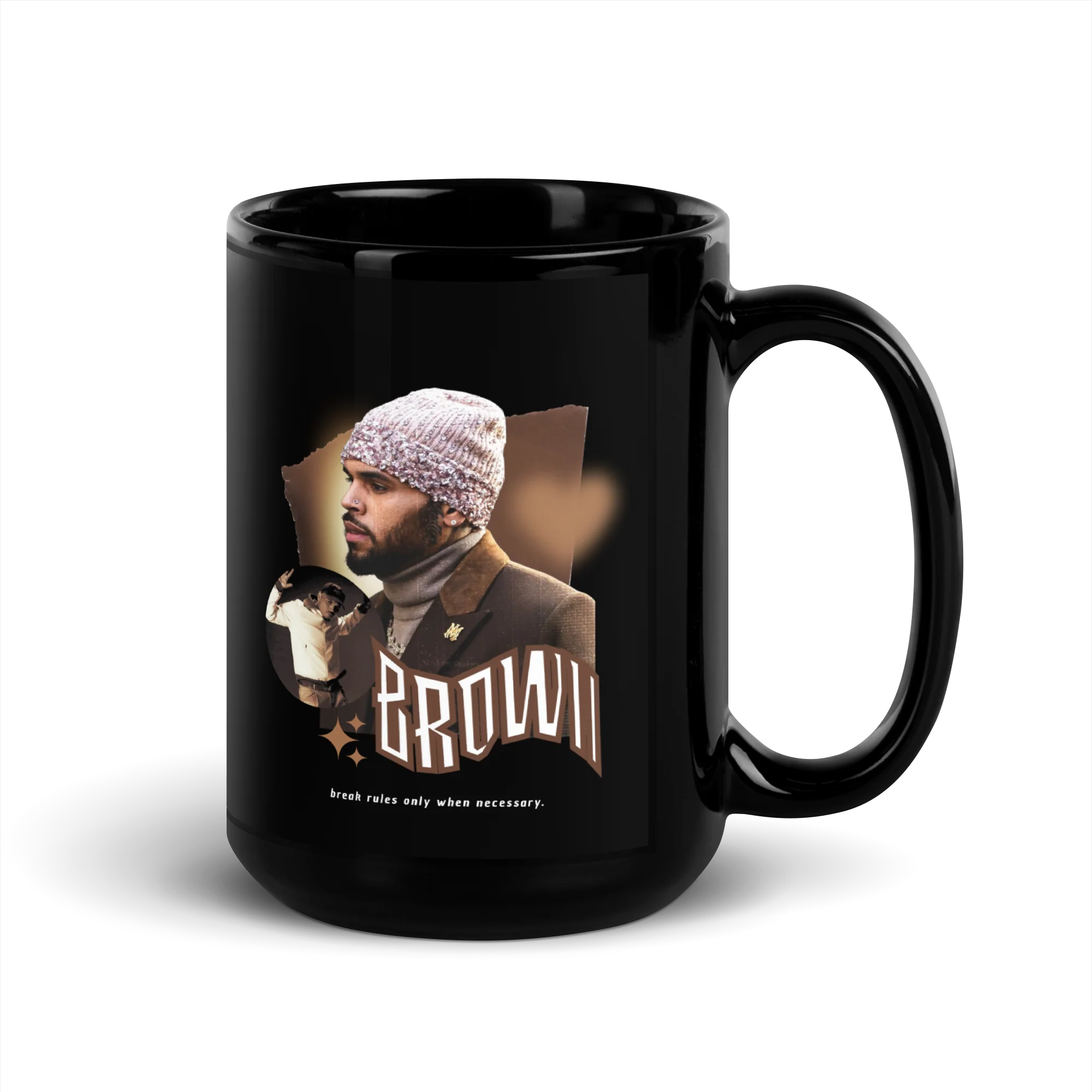 SUPERSTAR BROWN Black Glossy Mug - Image 5