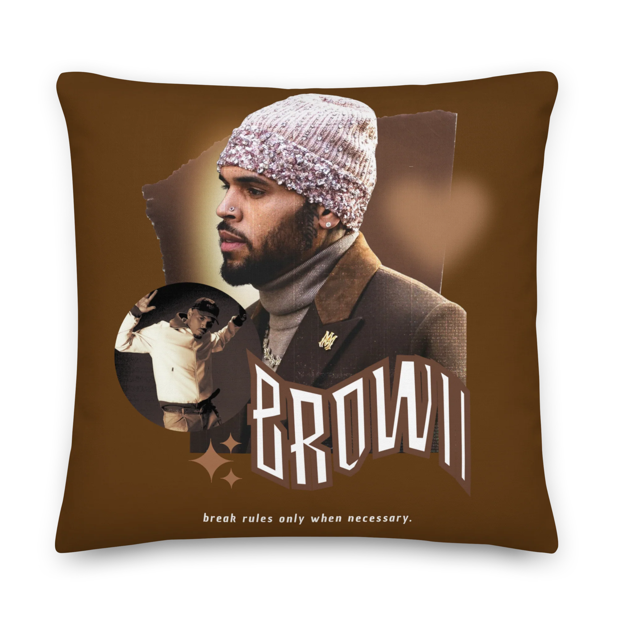 SUPERSTAR BROWN Premium Pillow - Image 3