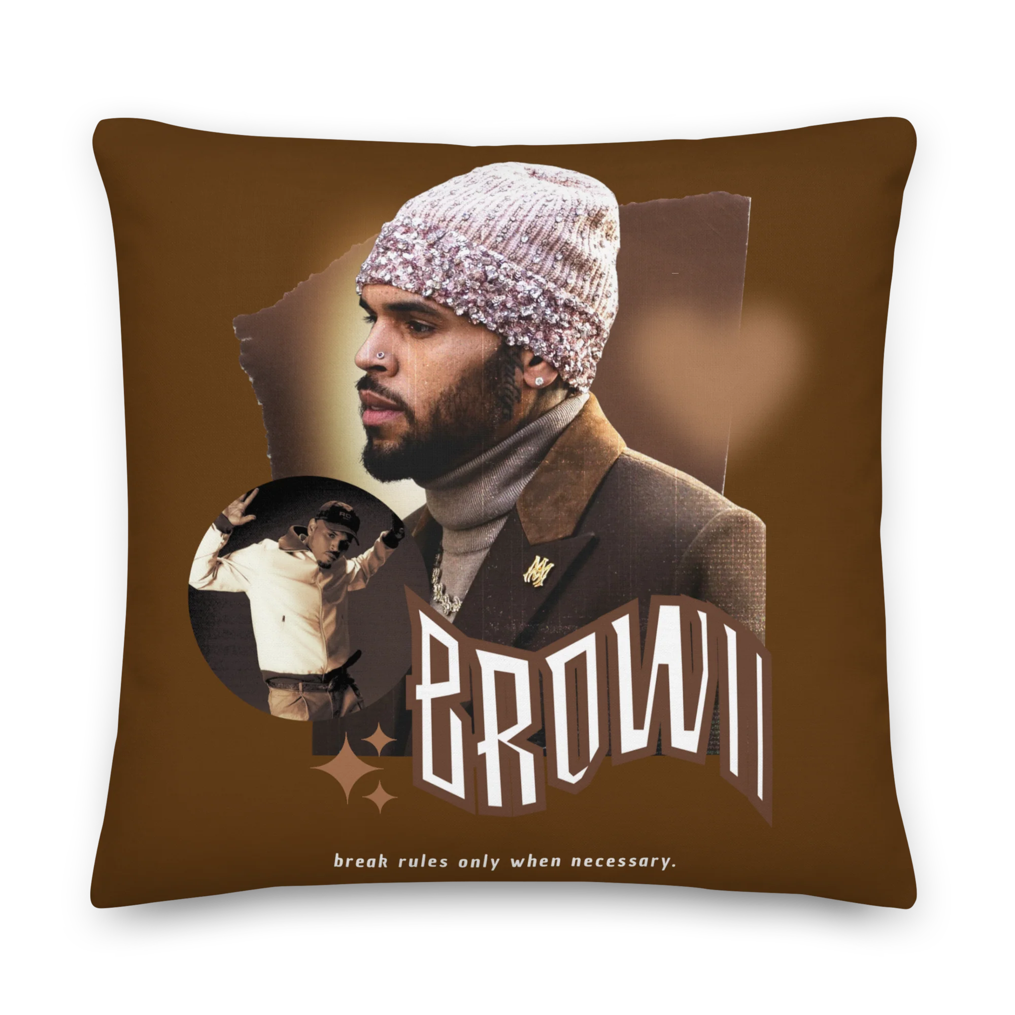 SUPERSTAR BROWN Premium Pillow - Image 4